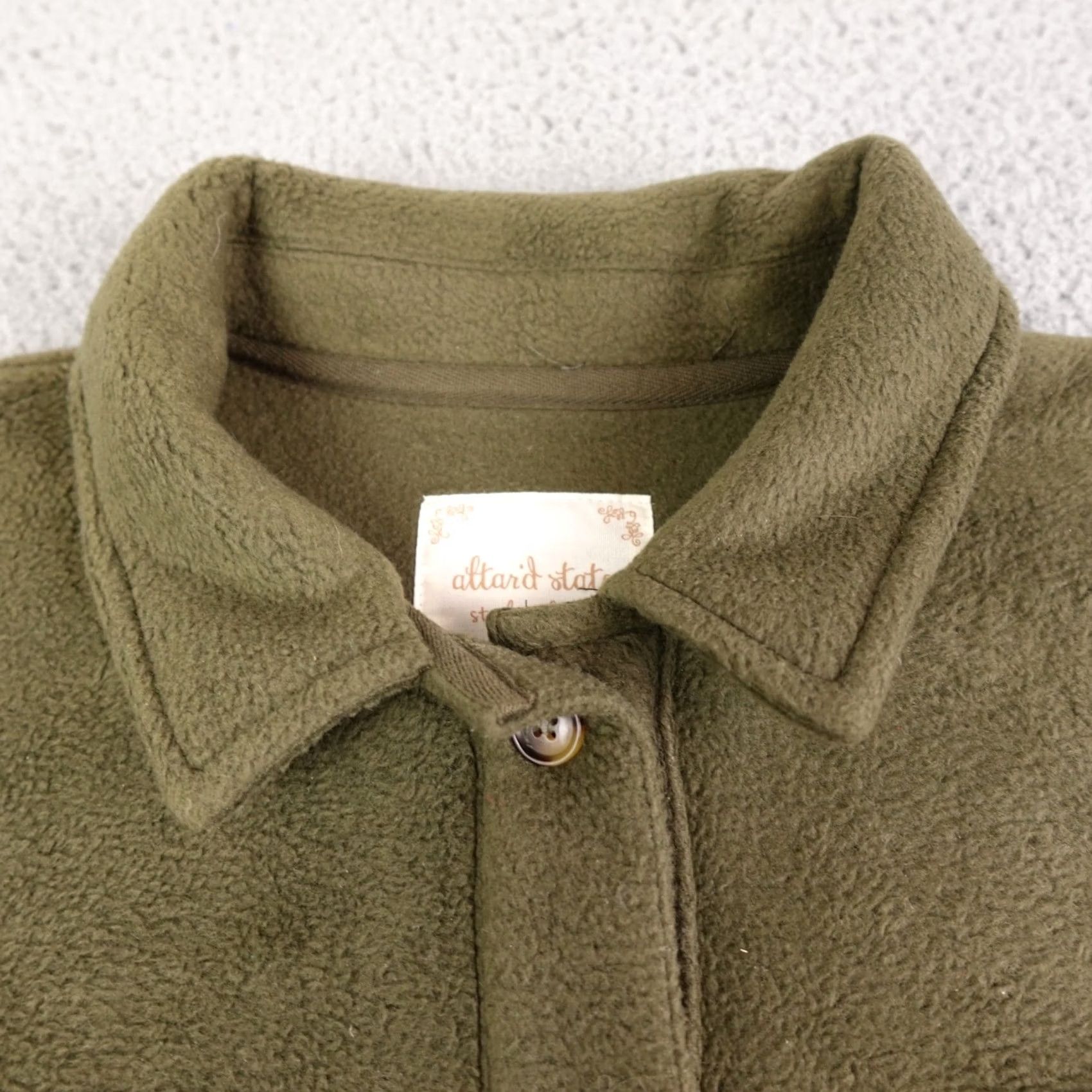 Vintage Altar'd State Jacket Womens Small Green Fleece Shacket Button Front Pockets Size S / US 4 / IT 40 - 4 Thumbnail