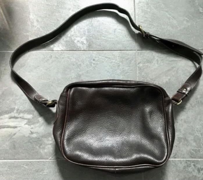 Genuine Leather Vintage Unisex Travertino Italy Full Leather Sling Bag Size ONE SIZE - 6 Thumbnail