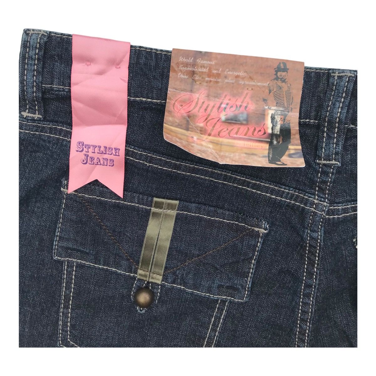 Designer Jeffley Women Light Denim Flared Wide Leg Baker Pants Size 33" - 11 Thumbnail