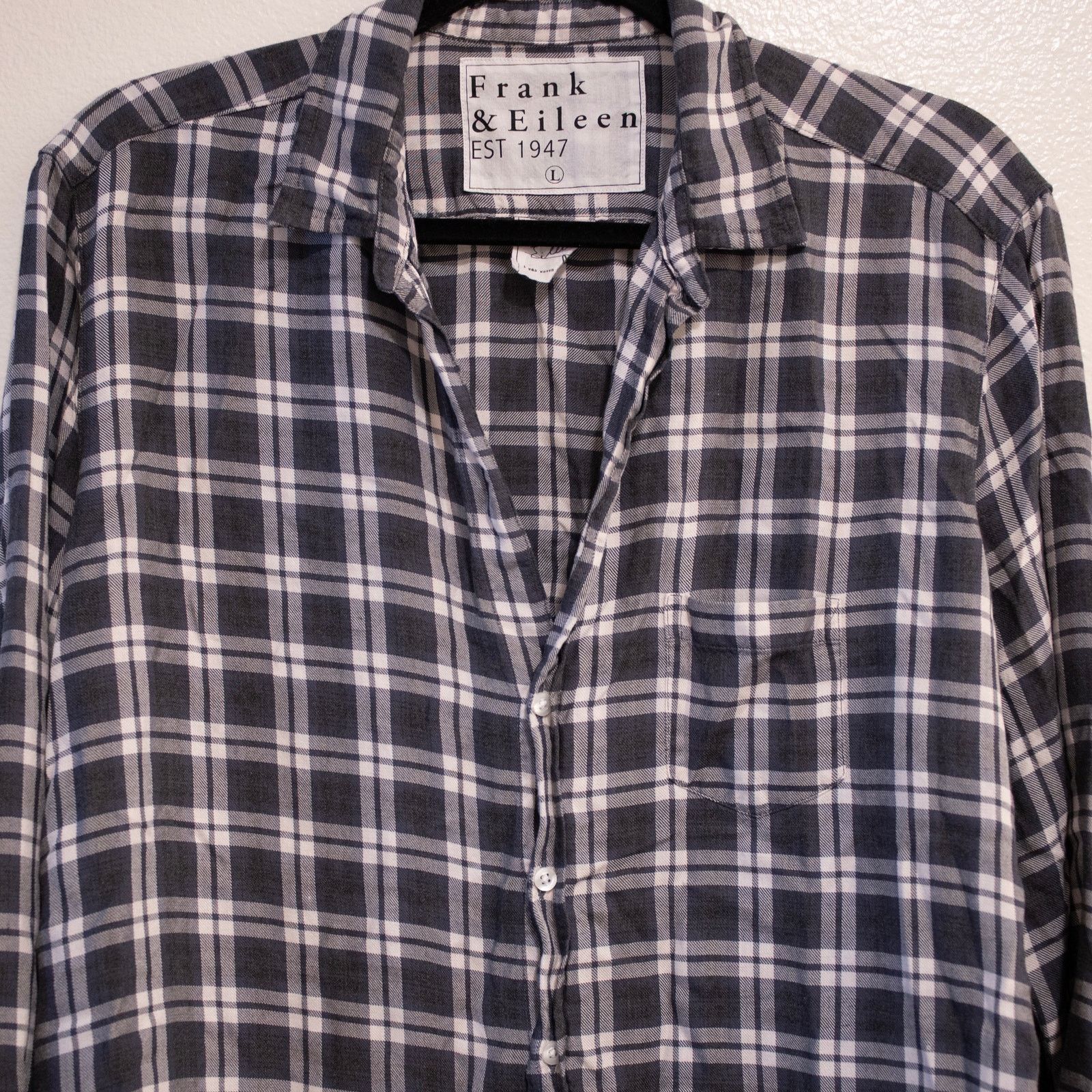 Frank & Eileen Frank & Eileen Eileen Shirt Gray White Windowpane Size L / US 10 / IT 46 - 3 Thumbnail