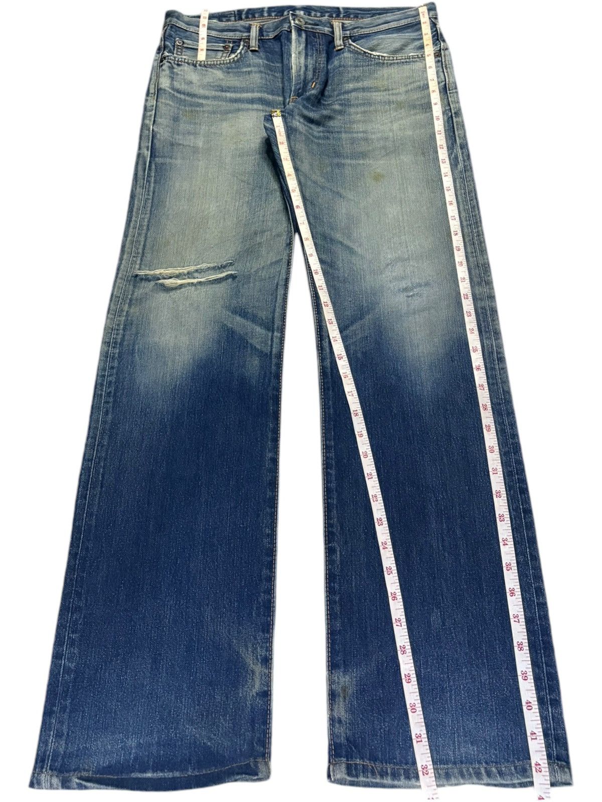 Edwin × Japanese Brand Vintage Japanese Edwin Mud Wash Distressed Loose Jeans Size US 33 - 13 Thumbnail