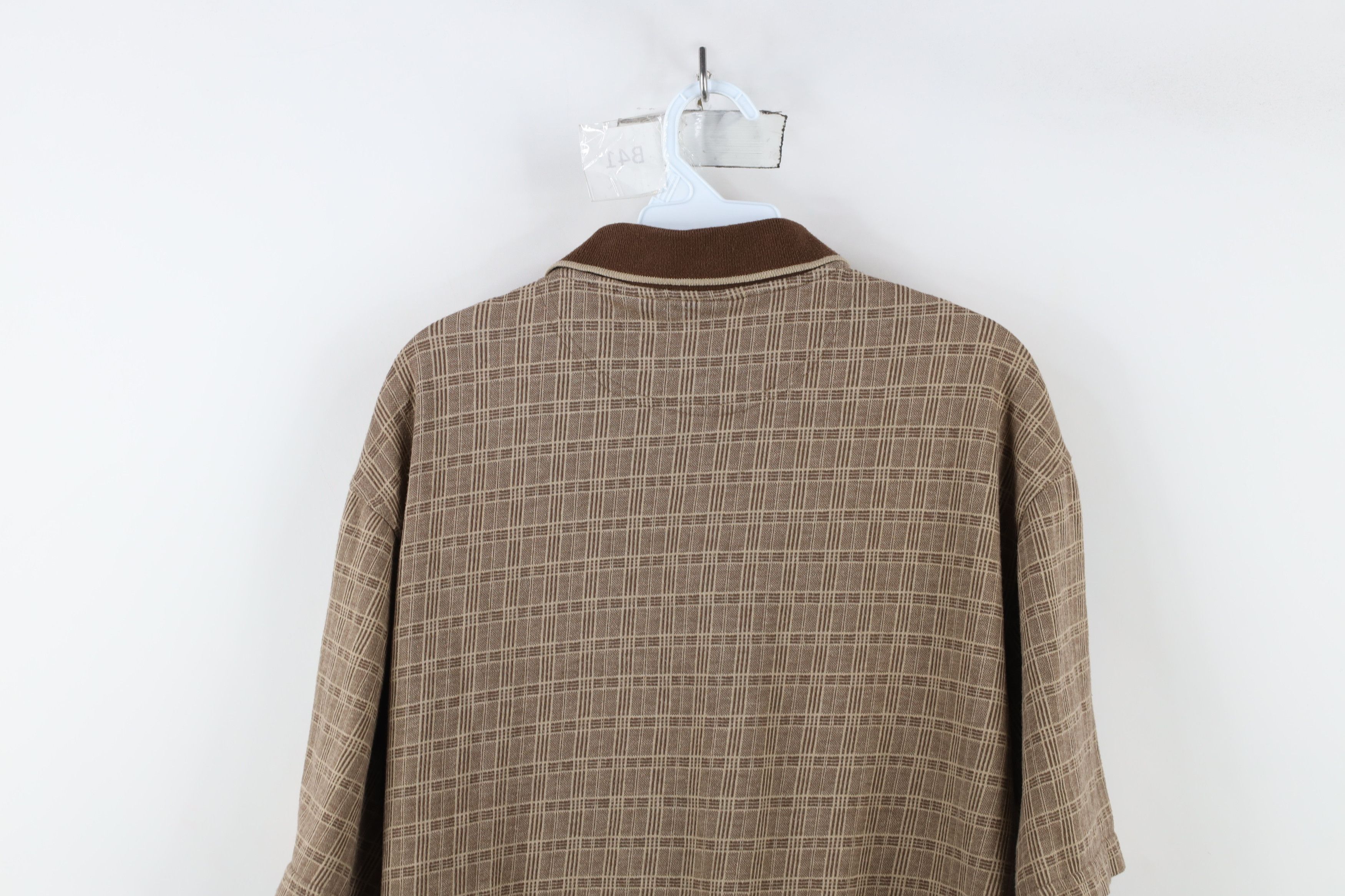 Vintage Vintage 90s Streetwear Knit Collared Golf Polo Shirt Brown Size US L / EU 52-54 / 3 - 9 Thumbnail