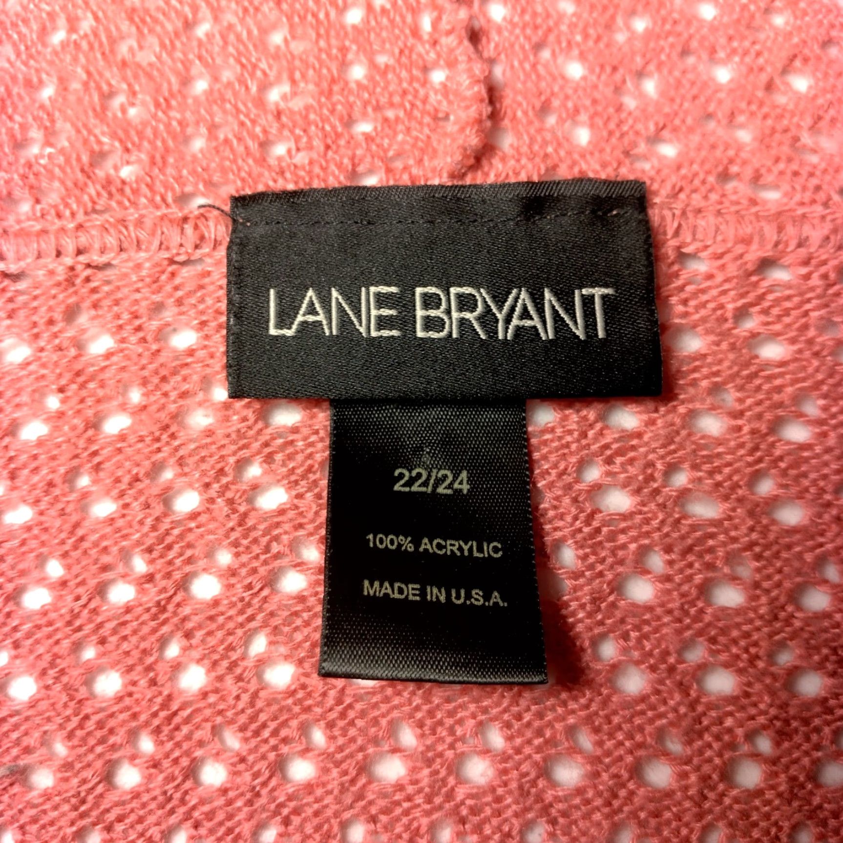 Vintage VINTAGE Lane Bryant Women's Sweater Shirt Plus Size 22/24 Hooded Open-Knit Short Sleeve Pink Pullover Casual Fall Winter Spring Summer Size 3XL / US 20-22 - 6 Thumbnail