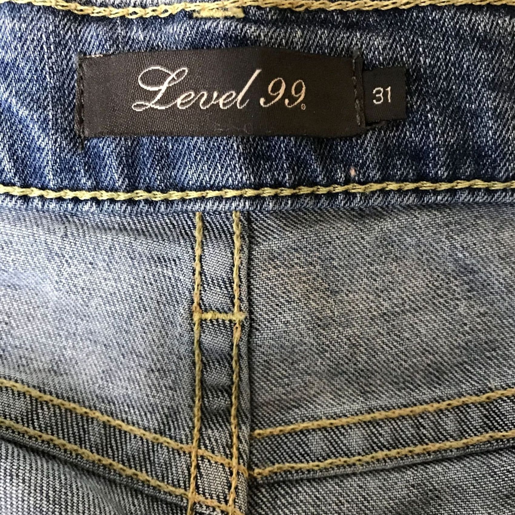 Vintage LEVEL 99 - Womens 31 Blue Denim Frayed Hem Jeans Size 24" / US 00 / IT 34 - 5 Thumbnail