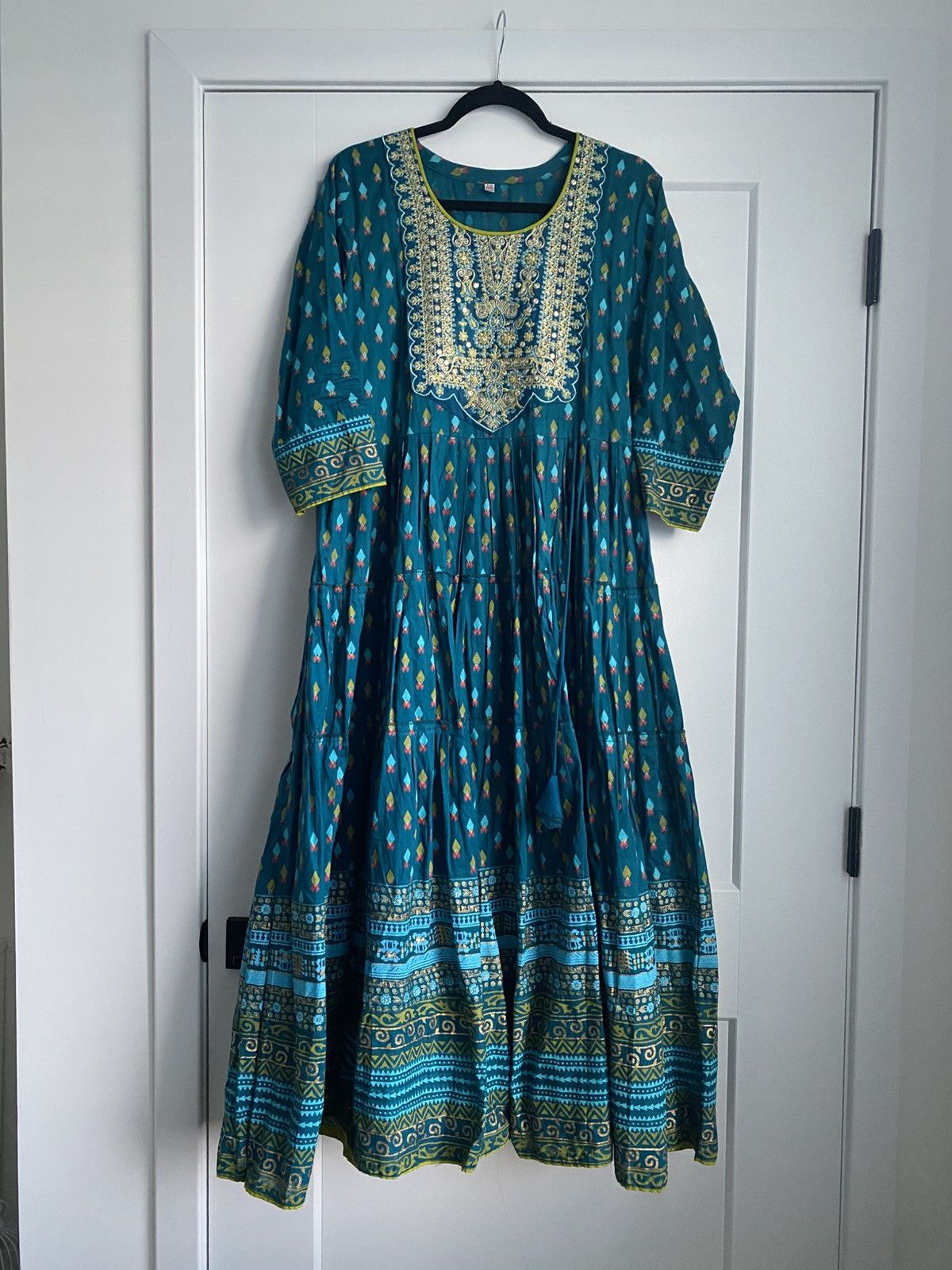 Other Teal Blue Embroidered & printed Anarkali Kurta Flare Fairy Size XL / US 12-14 / IT 48-50 - 1 Thumbnail
