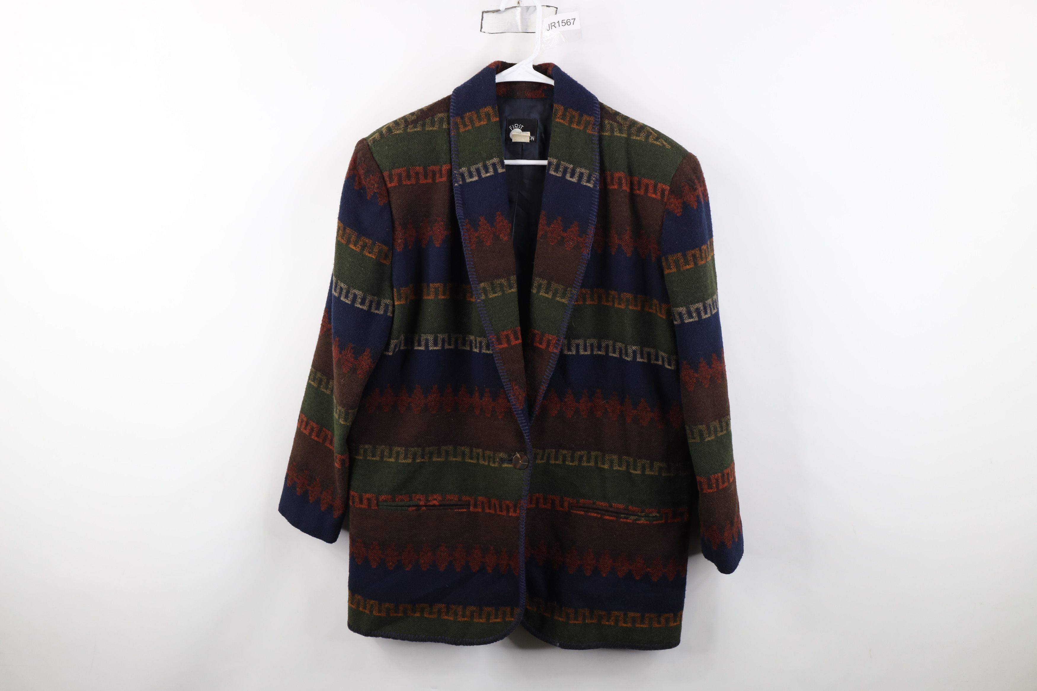 Vintage Vintage 90s Streetwear Southwestern Shawl Blazer Jacket Size L / US 10 / IT 46 - 1 Thumbnail