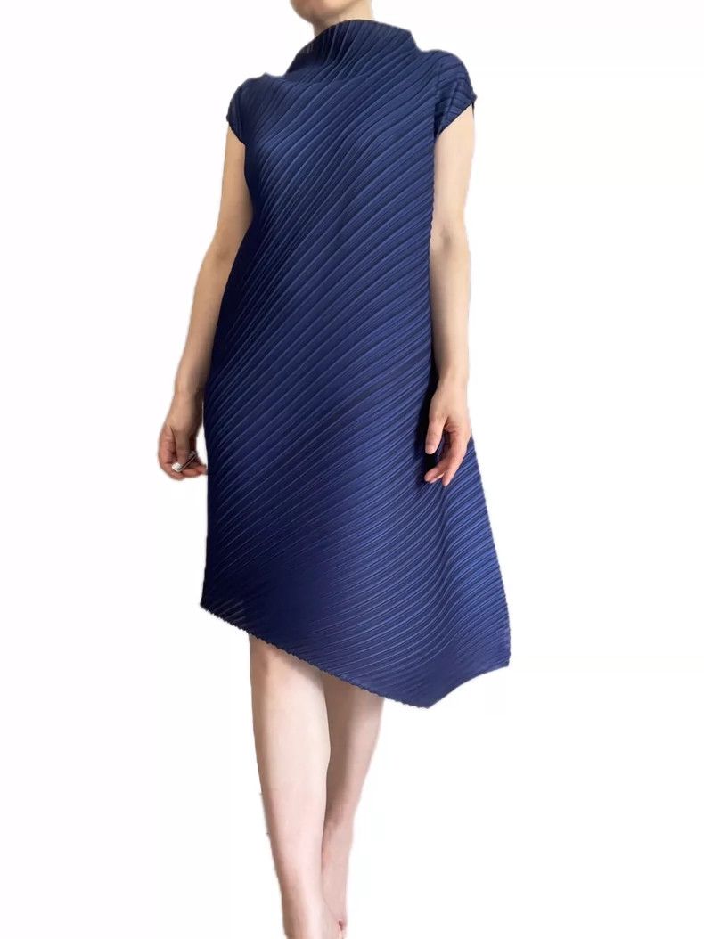 Issey Miyake Issey Miyake size:3 Dark blue twill spring pleated silhoue Size M / US 6-8 / IT 42-44 - 3 Thumbnail
