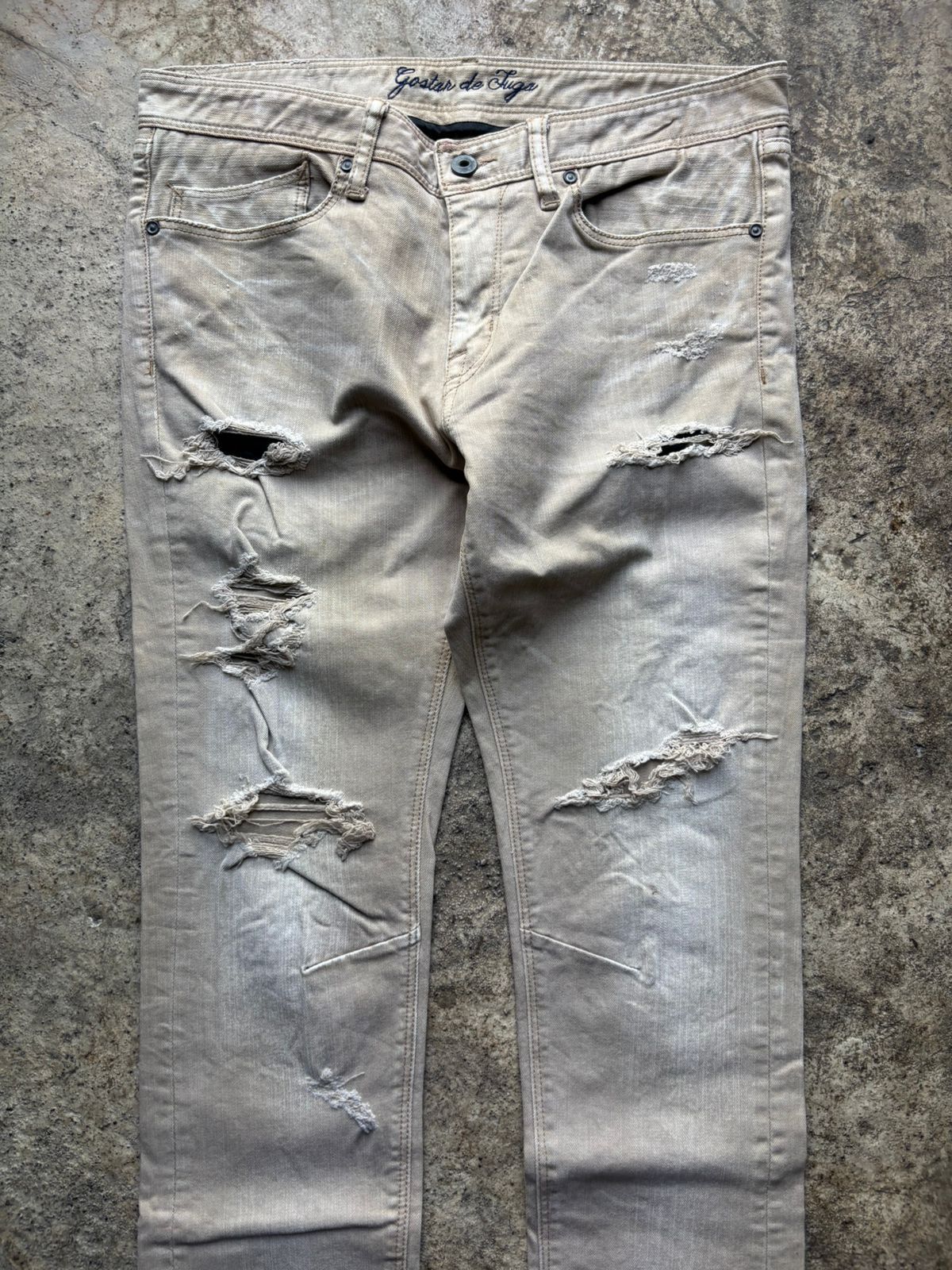 GOSTAR DE FUGA 2000s Gostar De Fuga Distressed Skinny Jeans Size US 30 / EU 46 - 2 Thumbnail