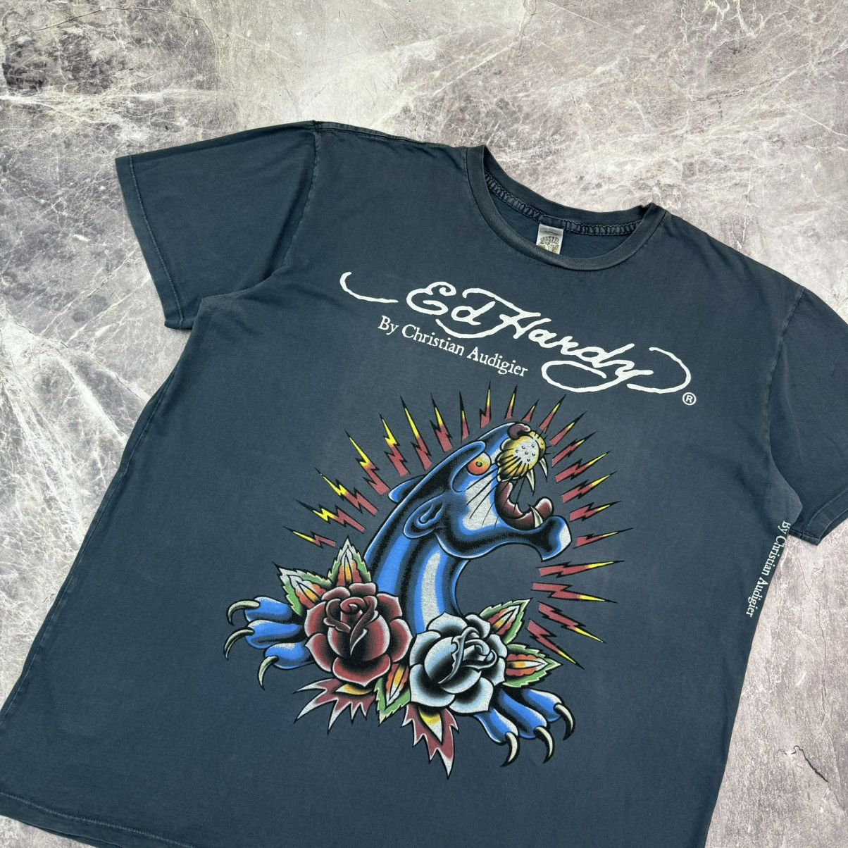 Christian Audigier × Ed Hardy Vintage Ed Hardy T shirt Pantera Roses Christian Audigier XL Size US XL / EU 56 / 4 - 13 Thumbnail