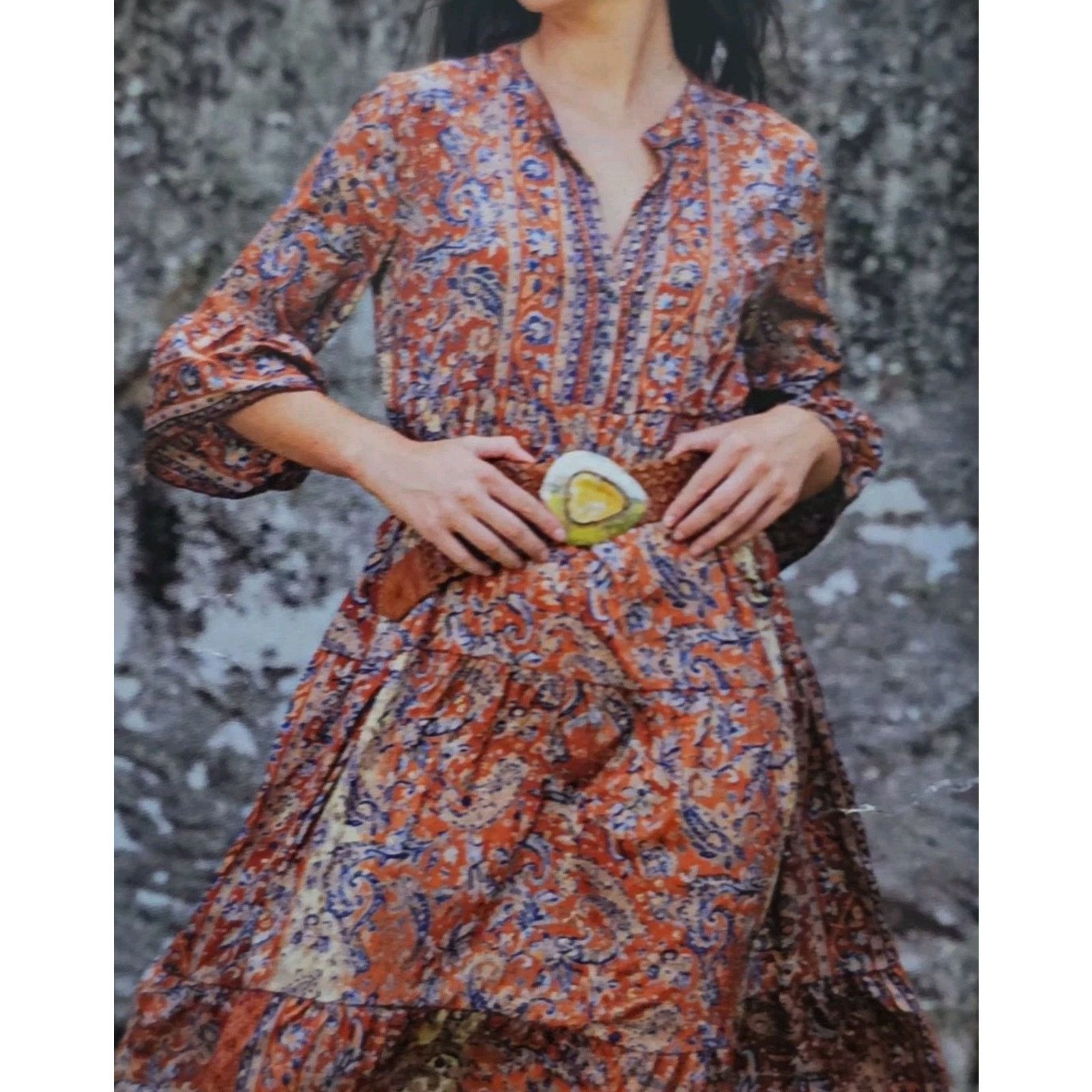 Other Cienna Rosa Silk Maxi Flowy Dress Size Small Size S / US 4 / IT 40 - 1 Thumbnail
