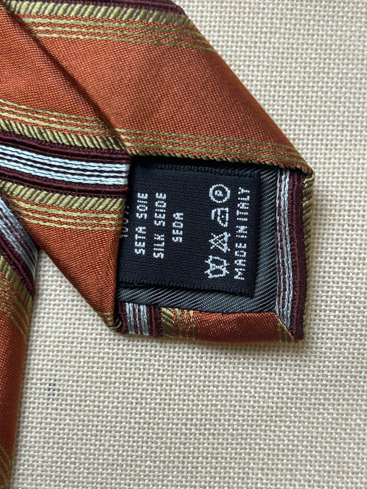 Valentino Valentino orange striped Silk Mens Tie Size ONE SIZE - 6 Thumbnail