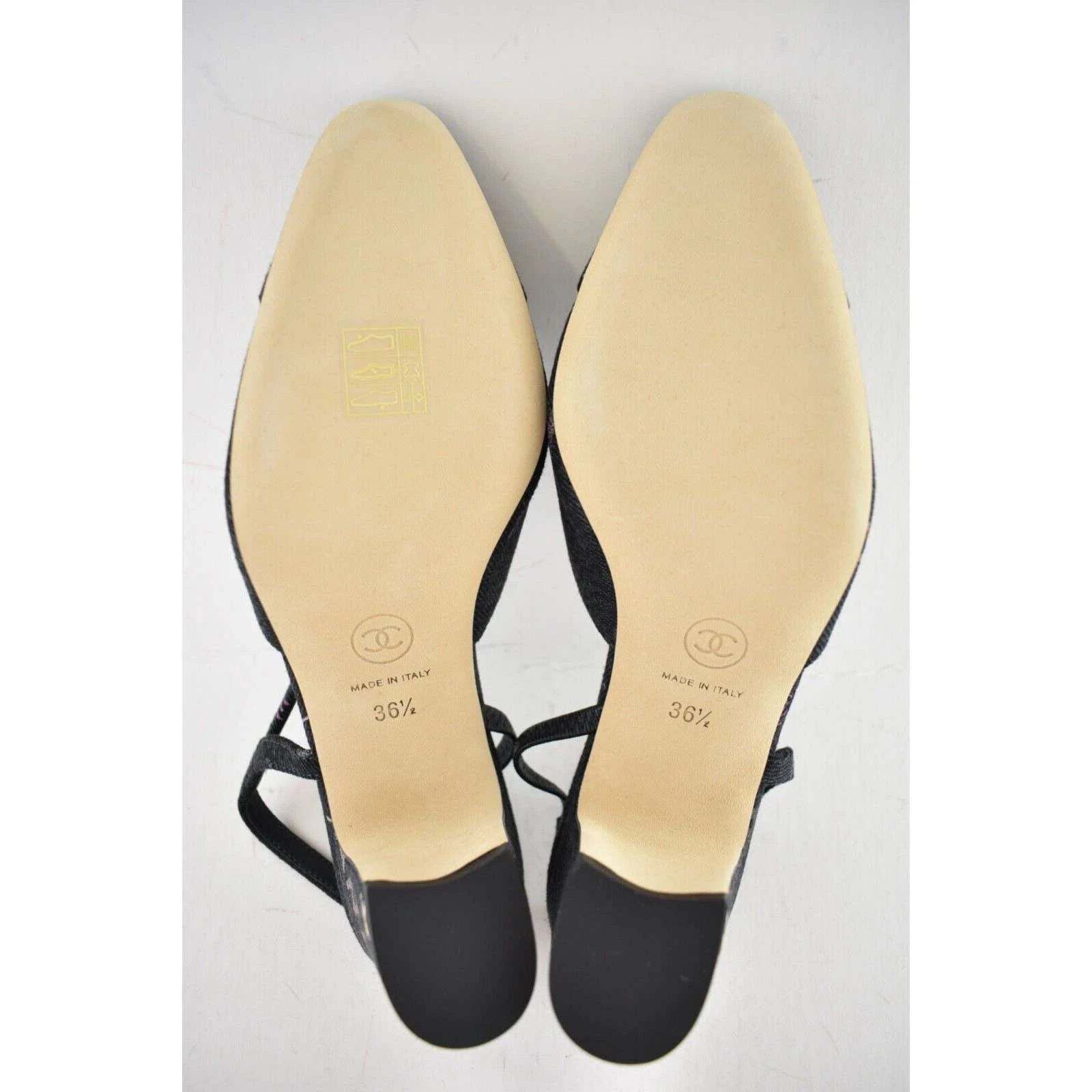 Chanel 22P Mademoiselle Coco Sling Denim Slingback Sandal Heel 36.5 Size US 6.5 / IT 36.5 - 12 Thumbnail
