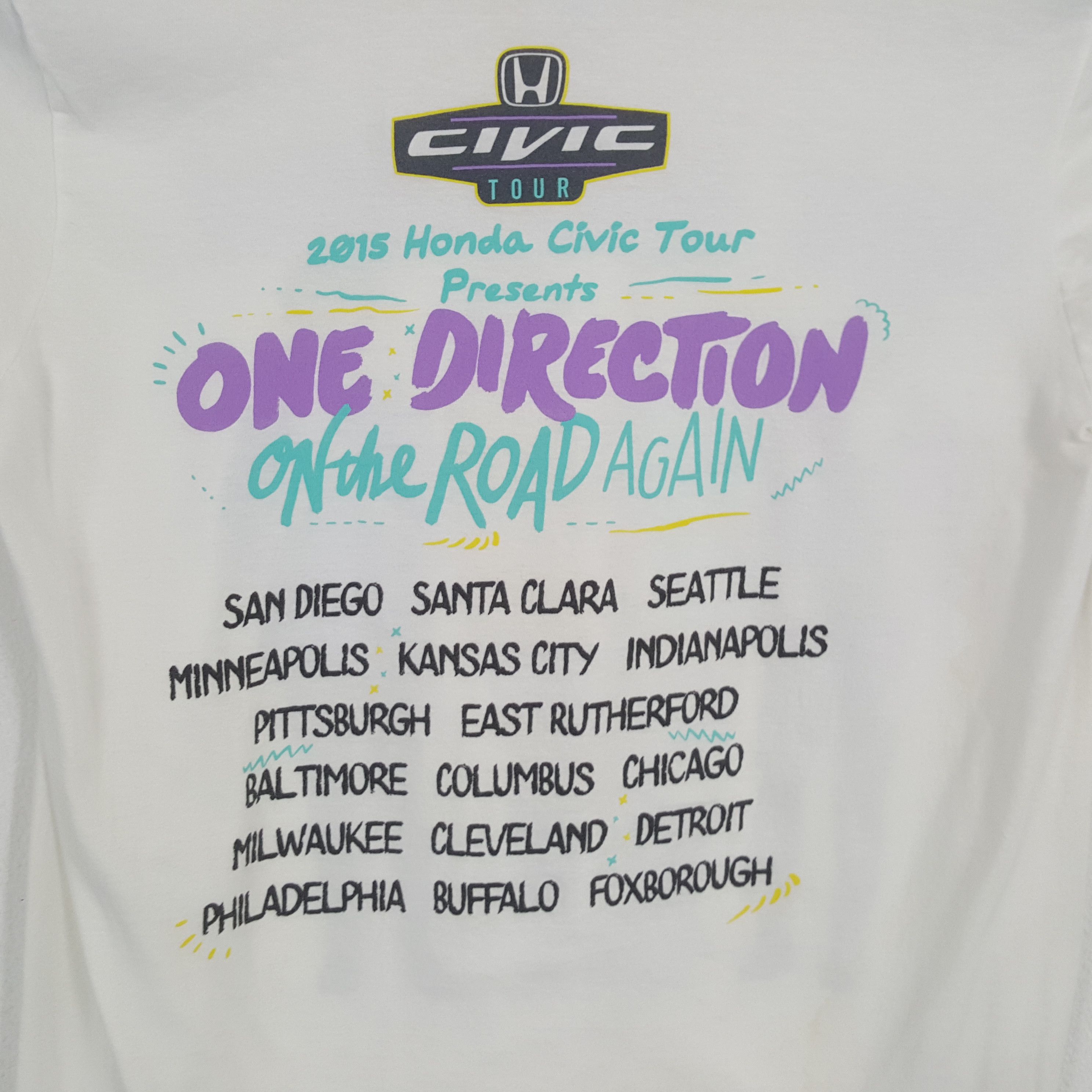 Band Tees × Vintage Vintage ONE DIRECTION HONDA CIVIC TOUR 2015 T-Shirts Size US M / EU 48-50 / 2 - 4 Thumbnail