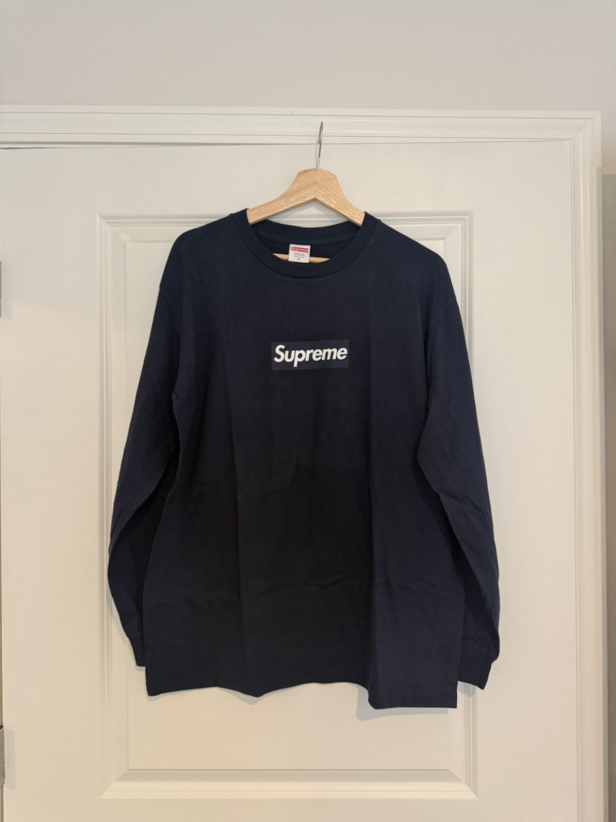 Supreme Supreme Box Logo L/S Tee (Navy) | Grailed