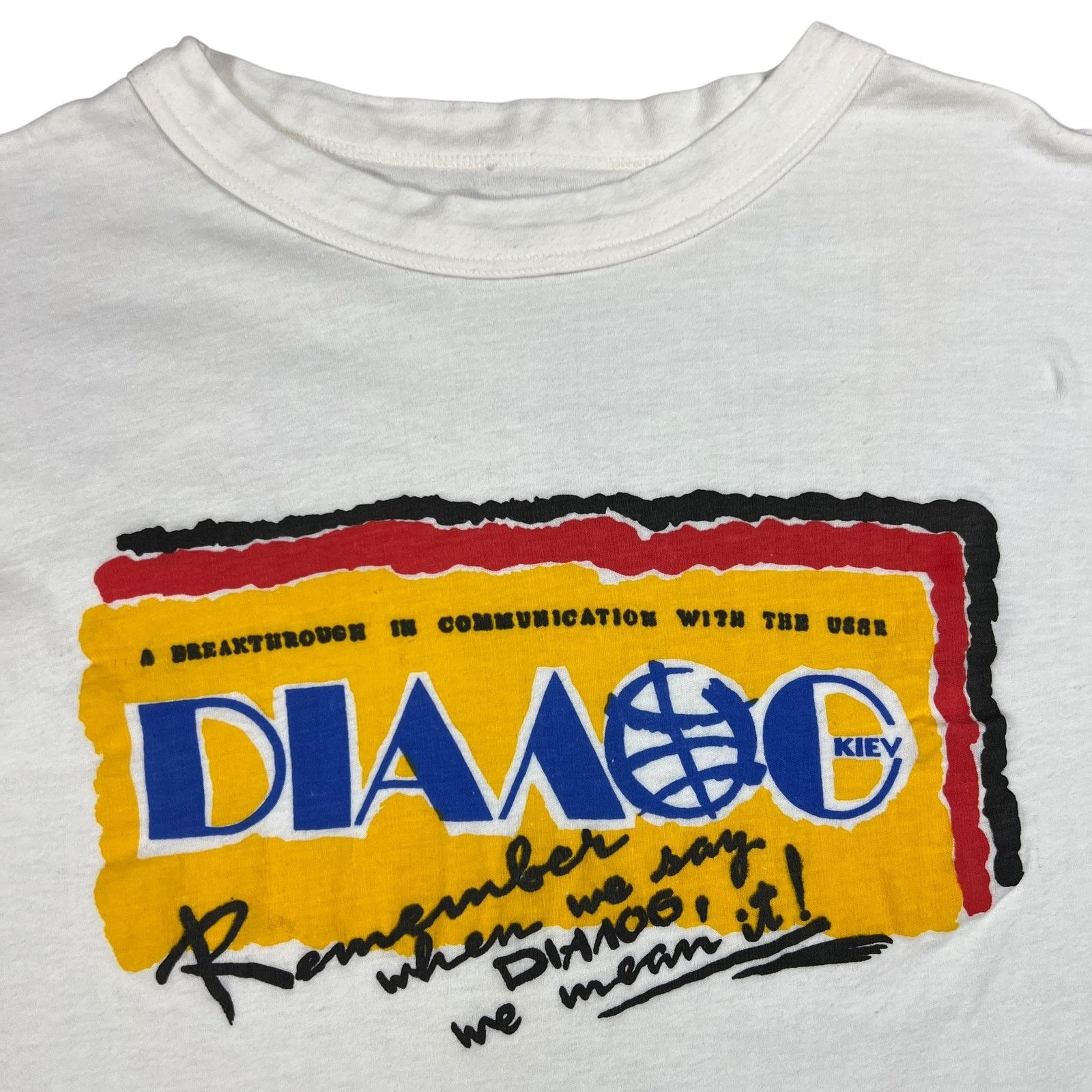 Vintage 1980s Breakthrough in communications with the USSR Kiev tee Size US M / EU 48-50 / 2 - 2 Thumbnail