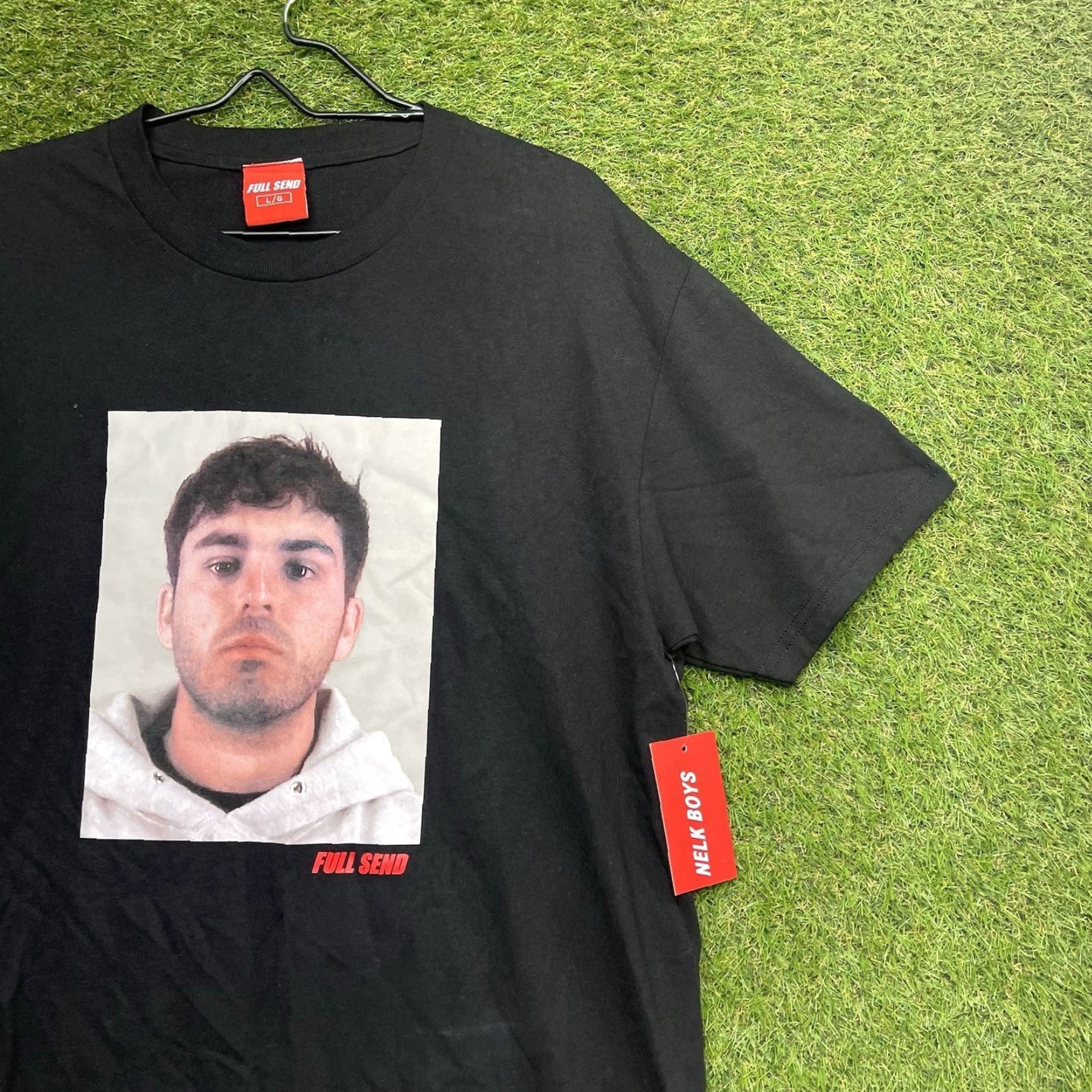 Vintage Full Send Shirt Mens Large Black Kyle Mug Shot Graphic YouTube Nelk Boys NWT Size US L / EU 52-54 / 3 - 2 Thumbnail