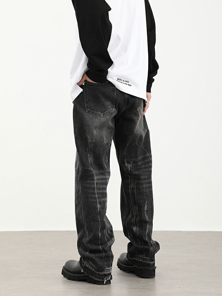 washed faded damaged yuppie jeans