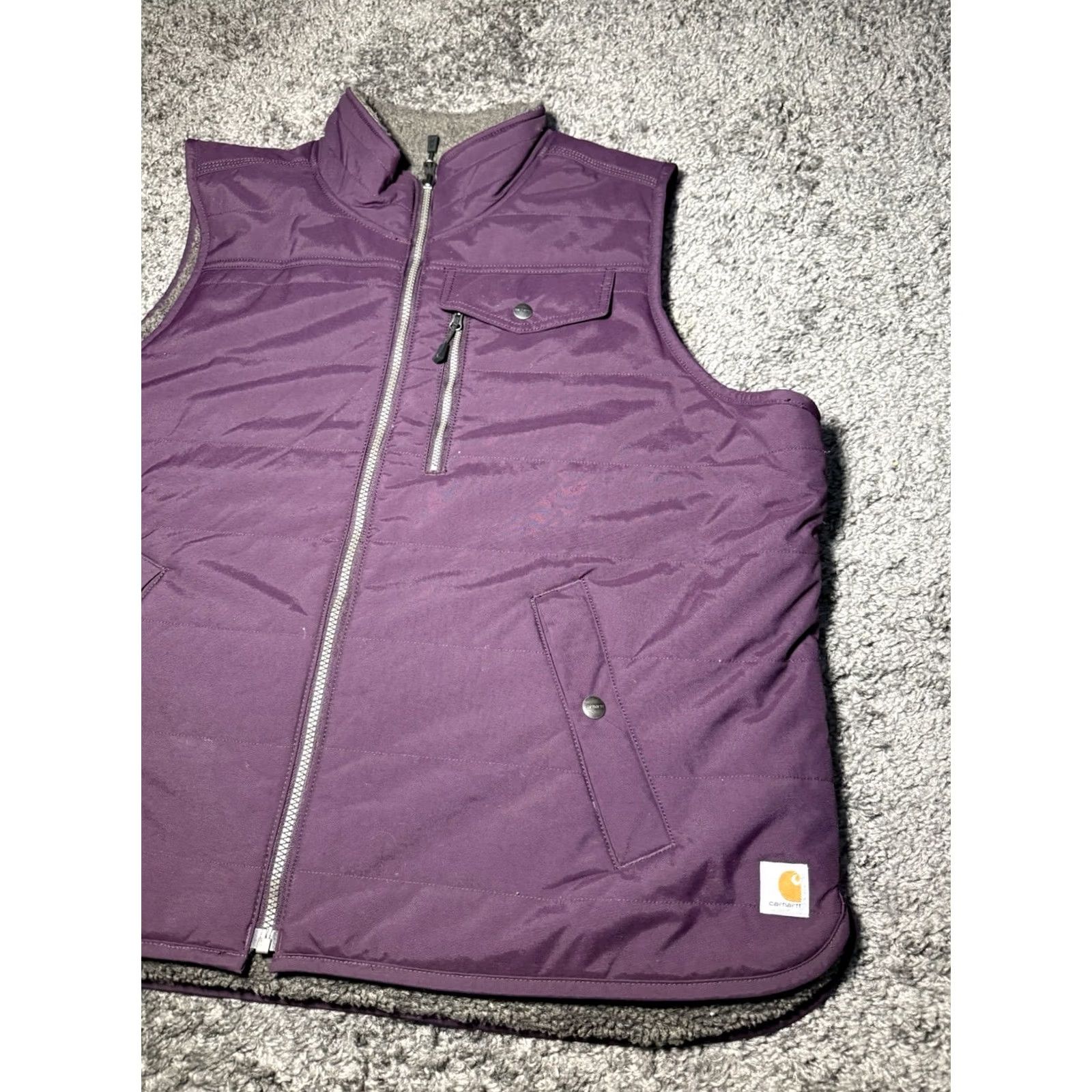 Carhartt Carhartt Vest Womens 2XL Purple Reversible Relaxed Sherpa Rain Defender Size XXL / US 16-18 / IT 52-54 - 5 Thumbnail
