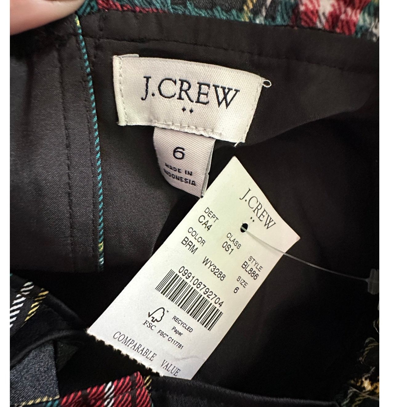 J.Crew J.CREW red green sleeveless shift mini dress size 6 Size M / US 6-8 / IT 42-44 - 3 Thumbnail