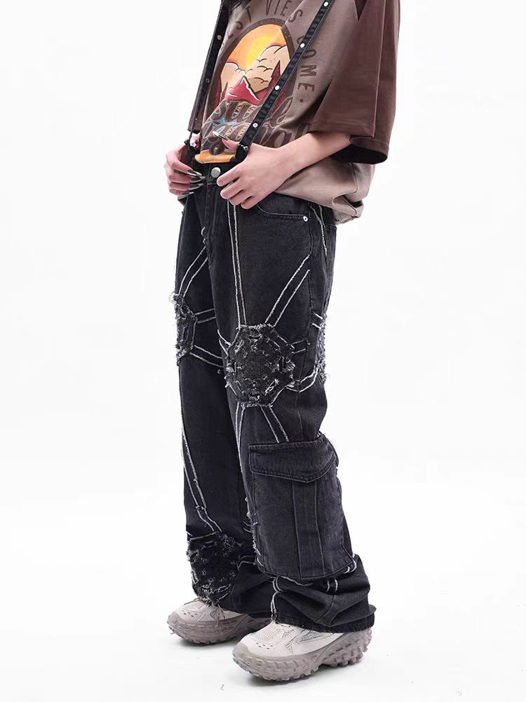 Japanese Brand × Jean West Coast Design Patch Washed Black Jeans Size US 30 / EU 46 - 2 Thumbnail
