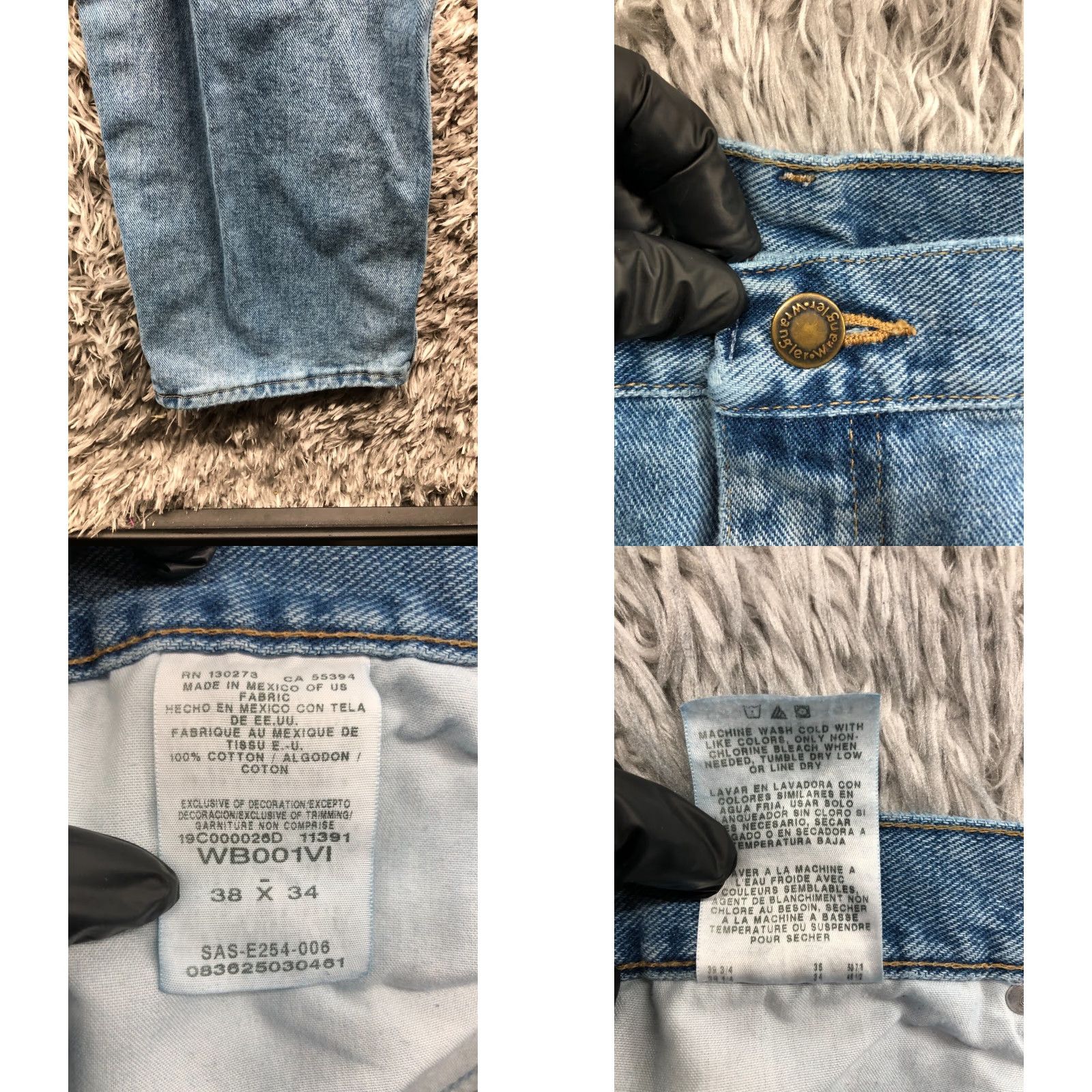 Wrangler Wrangler Jeans 38x34 Mens Mid Rise Straight Leg Medium Wash Blue Denim Shirt? Size US 38 / EU 54 - 8 Thumbnail