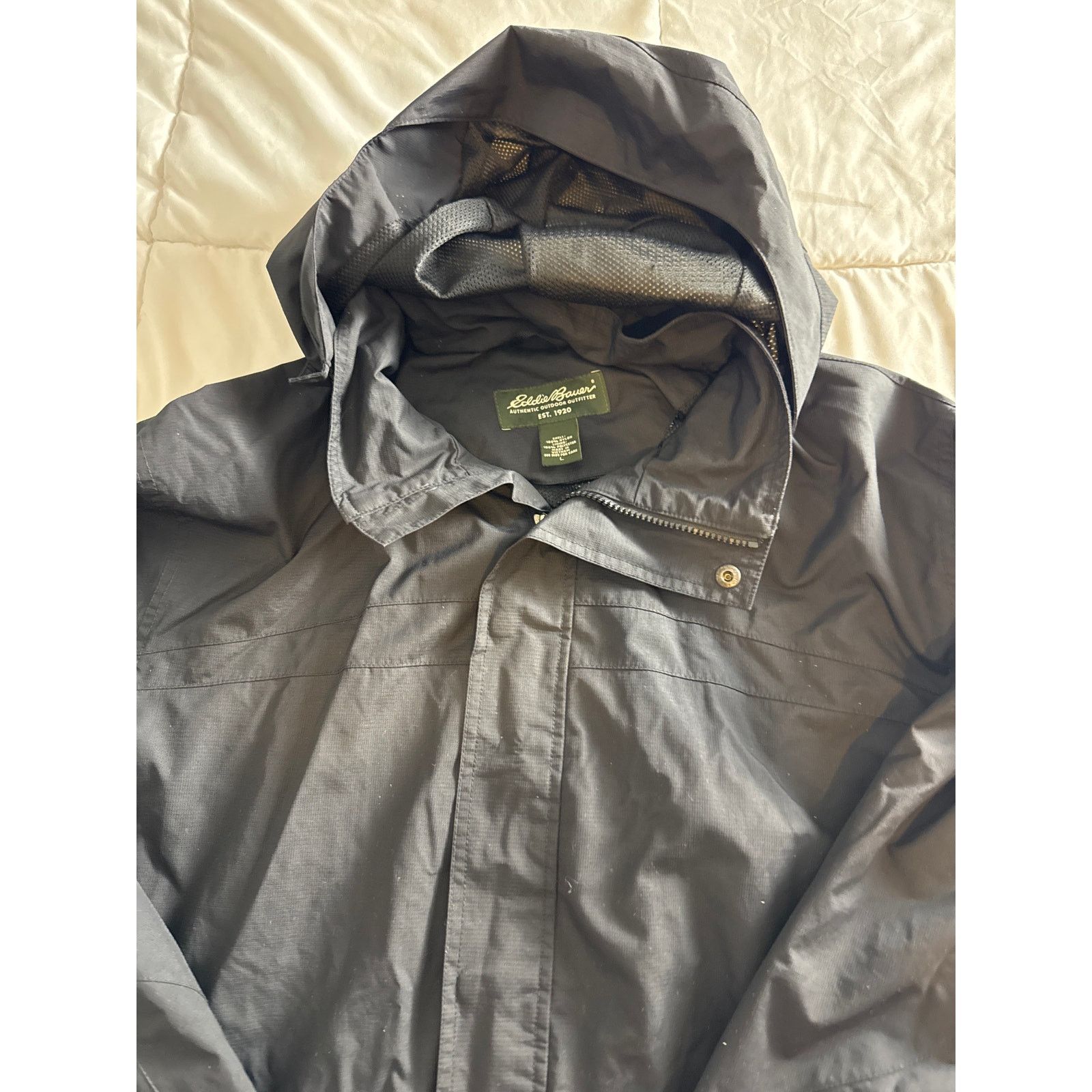 Eddie Bauer Eddie Bauer Men’s Rain Jacket Hooded Nylon Black Large Size US L / EU 52-54 / 3 - 1 Thumbnail