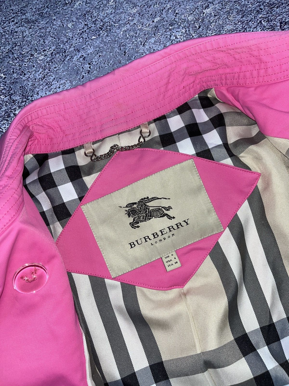 Burberry Rare Pink Barbie Vintage Burberry London Coat Trench Jacket Size S / US 4 / IT 40 - 10 Thumbnail