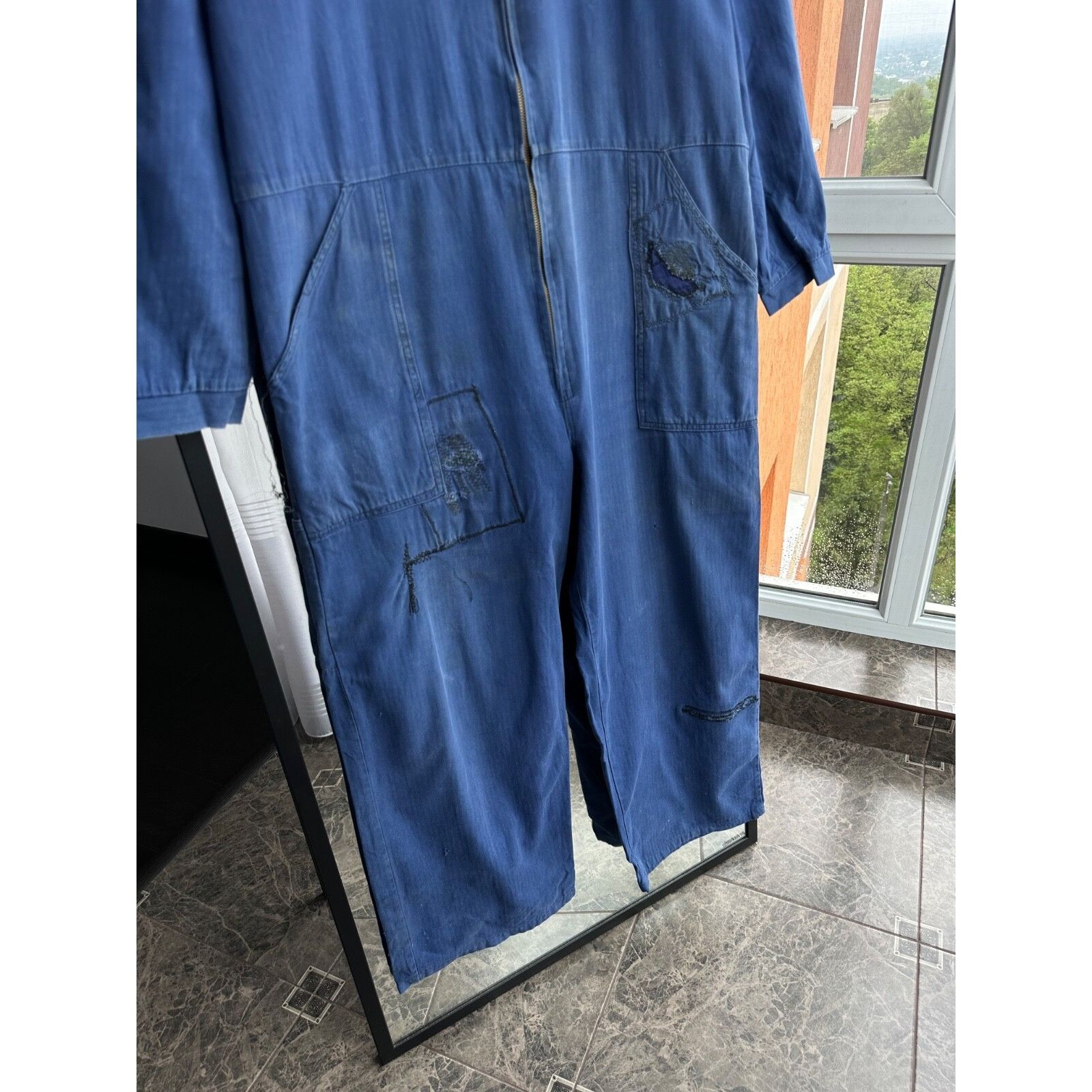 Vintage VTG Sanfor 70s French Workwear Distressed Jumpsuit Overall Size US 36 / EU 52 - 3 Thumbnail