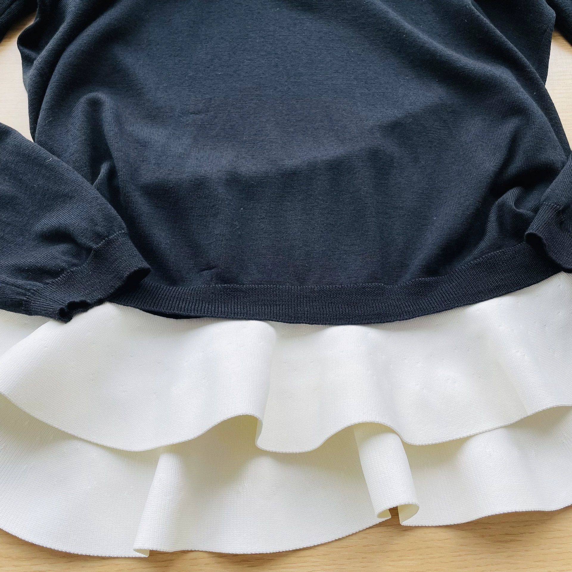 Valentino Valentino Ruffled Knit Dress Black L 99 New Size L / US 10 / IT 46 - 3 Thumbnail