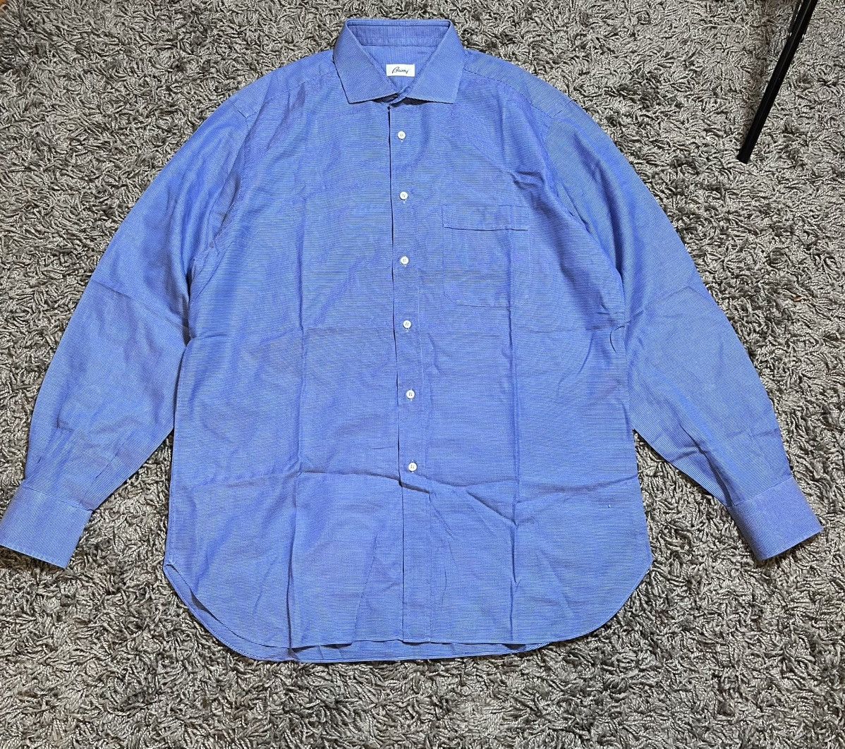 Brioni BRIONI COTTON CLASSIC SHIRT MADE IN ITALY XL Size US XL / EU 56 / 4 - 1 Thumbnail