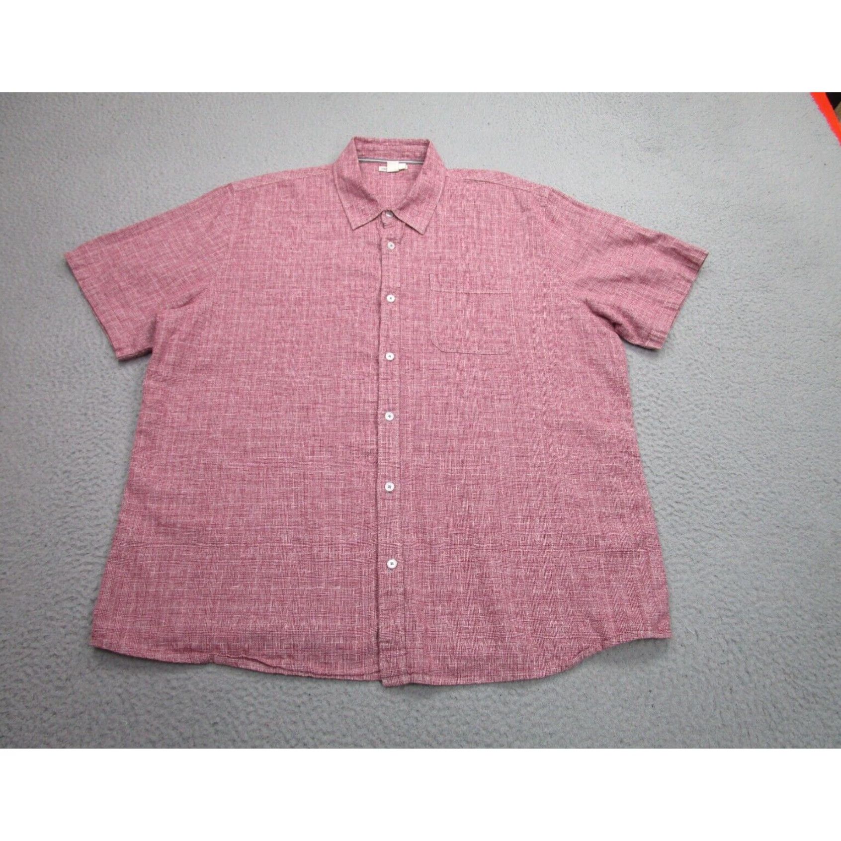 Vintage Carbon2Cobalt Mens Shirt XL Extra Large Red Linen Blend Woven Chambray Size US XL / EU 56 / 4 - 1 Thumbnail