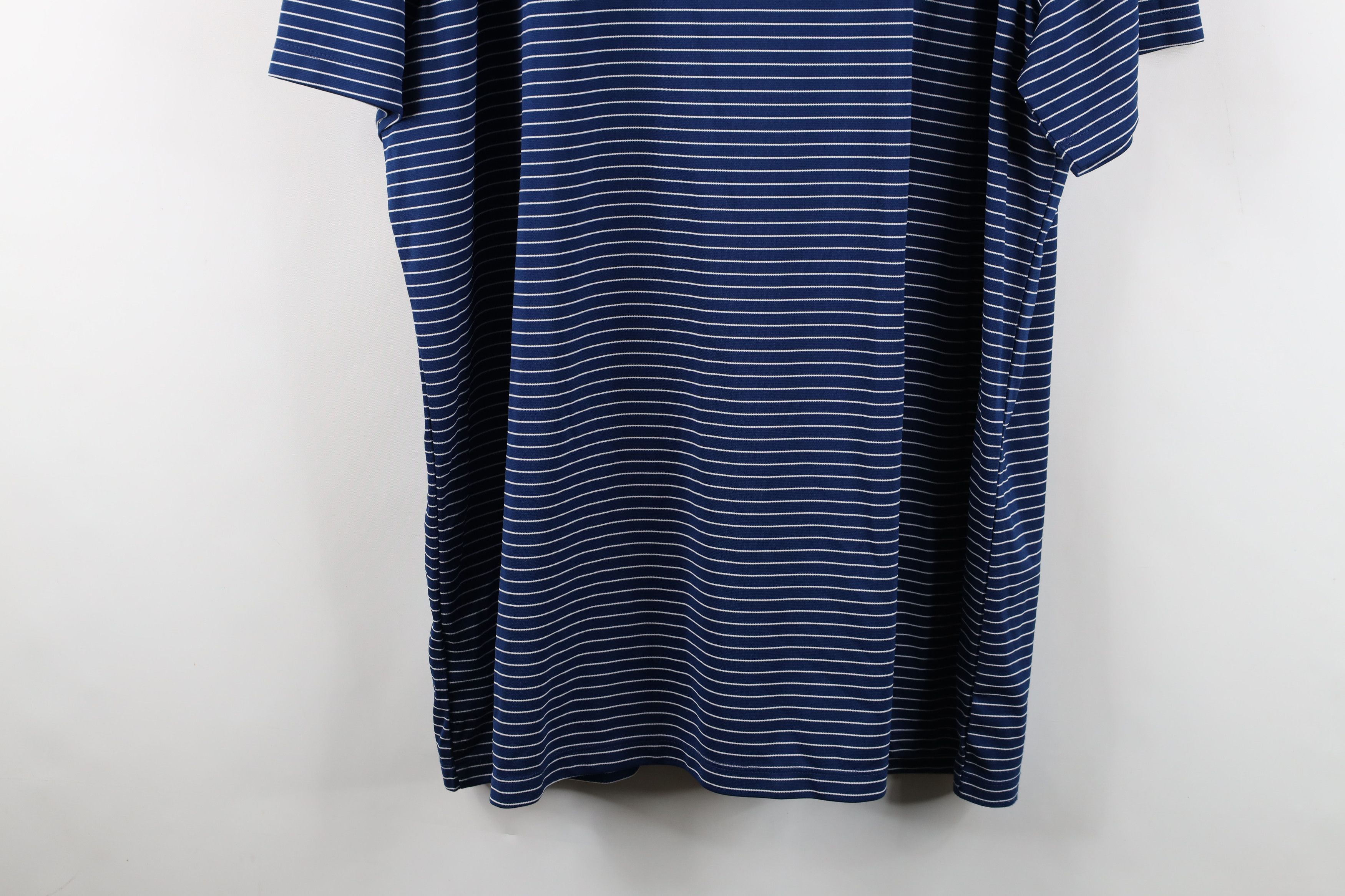 Nike Nike Scott Mini Swoosh Pinstriped Knit Golf Polo Shirt Blue Size US XXL / EU 58 / 5 - 12 Thumbnail