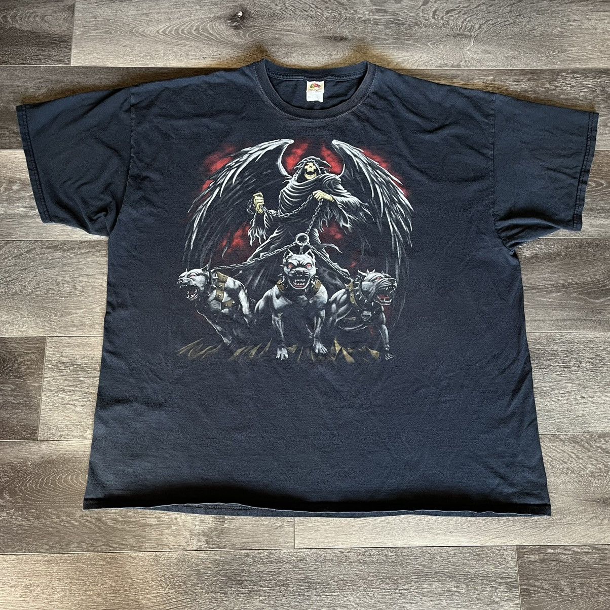 Affliction Vintage 2000s Affliction Style Grim Reaper Skull Graphic Tee Size US XXL / EU 58 / 5 - 2 Thumbnail