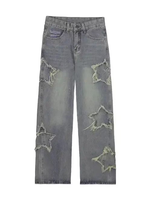 Jean Korean Style Hip Hop Straight Denim Boyfriend Jeans Size 30" / US 8 / IT 44 - 1 Thumbnail
