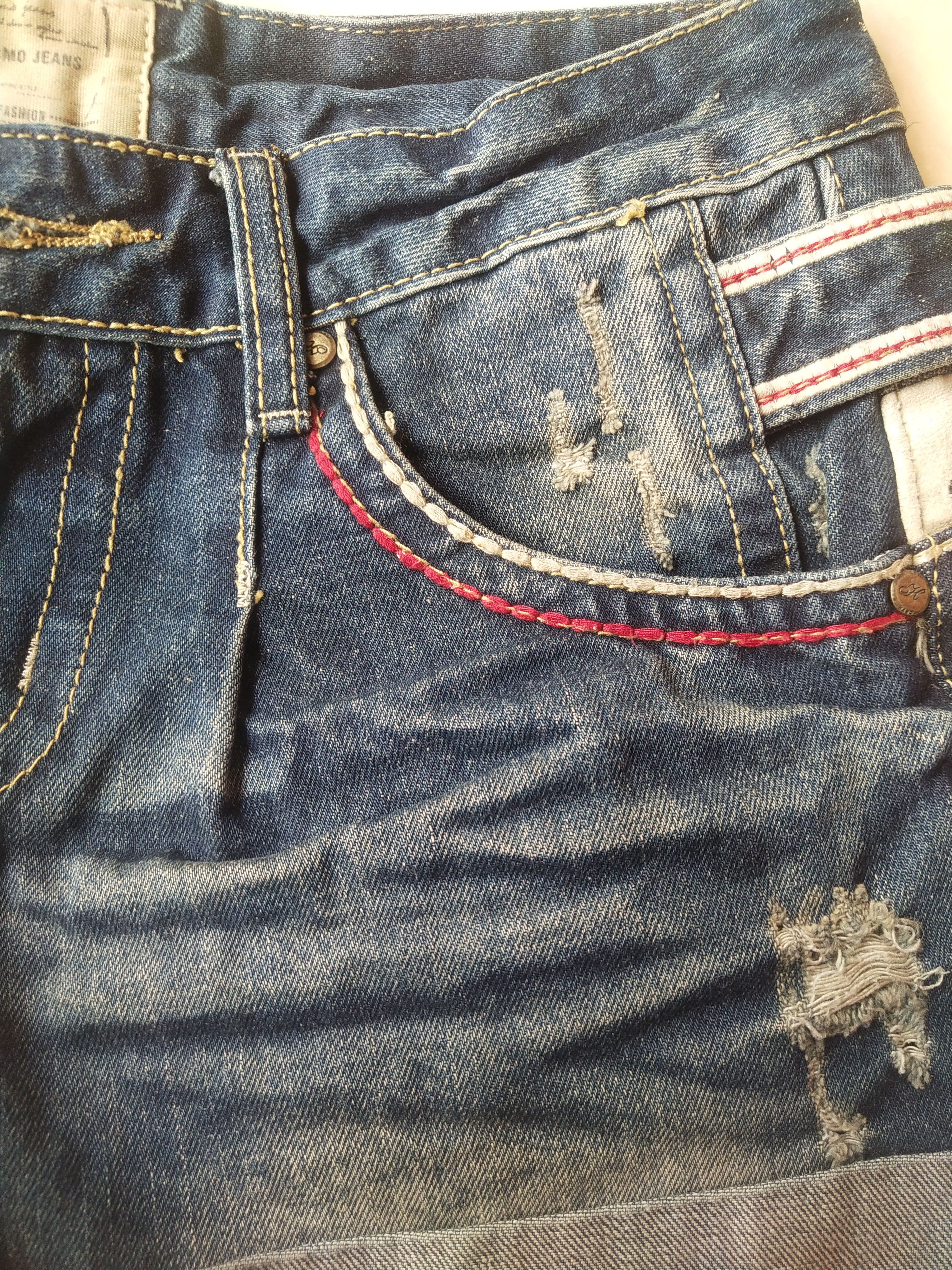 Japanese Brand Hamo Vintage Denim Shorts Embroidery Cherry Graphic Size 29" - 6 Thumbnail