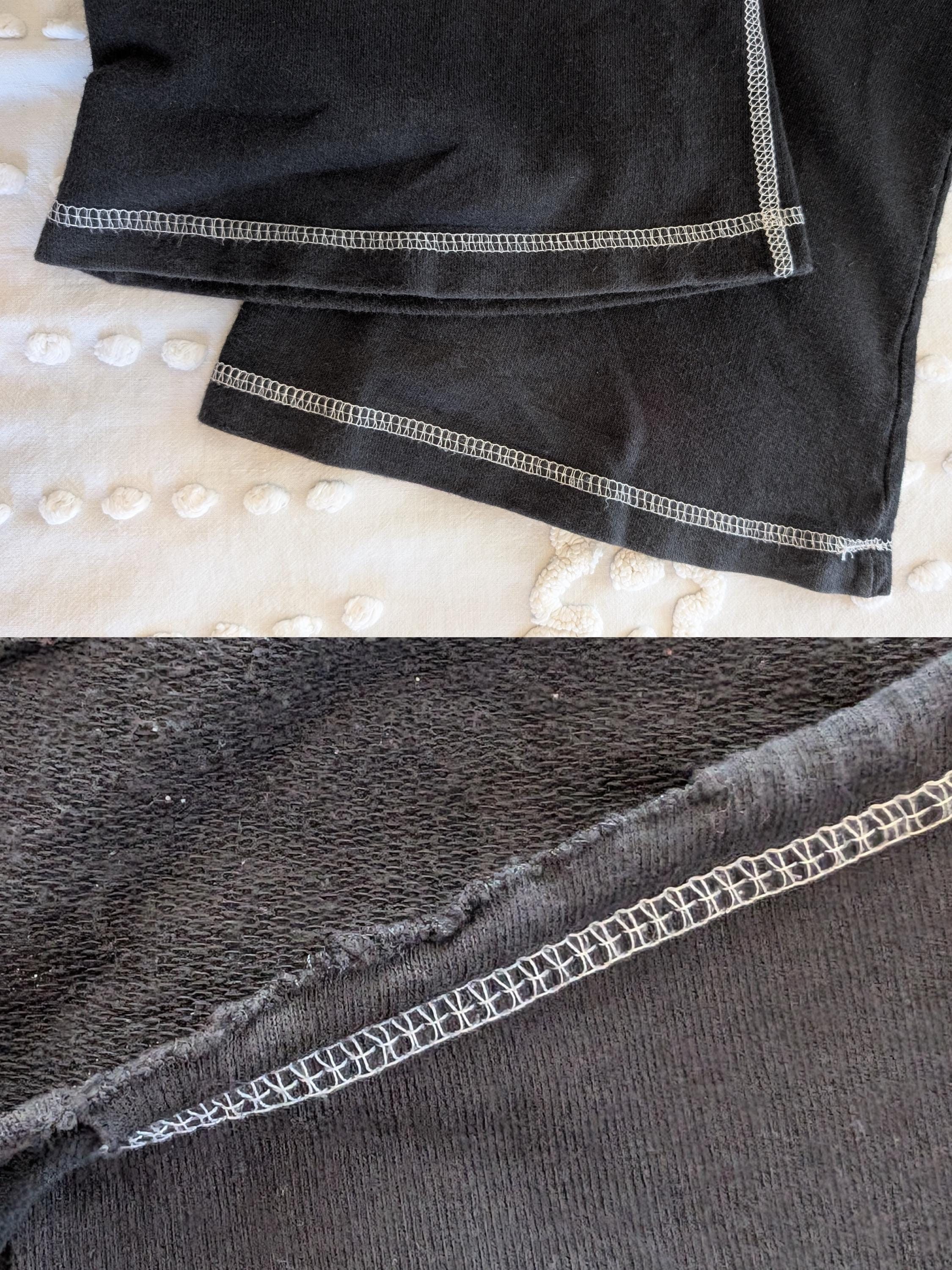 Vintage 90s/Y2K Black Low Rise Flared Yoga Pants Yin Yang Tribal Size 34" / US 12 / IT 48 - 8 Thumbnail