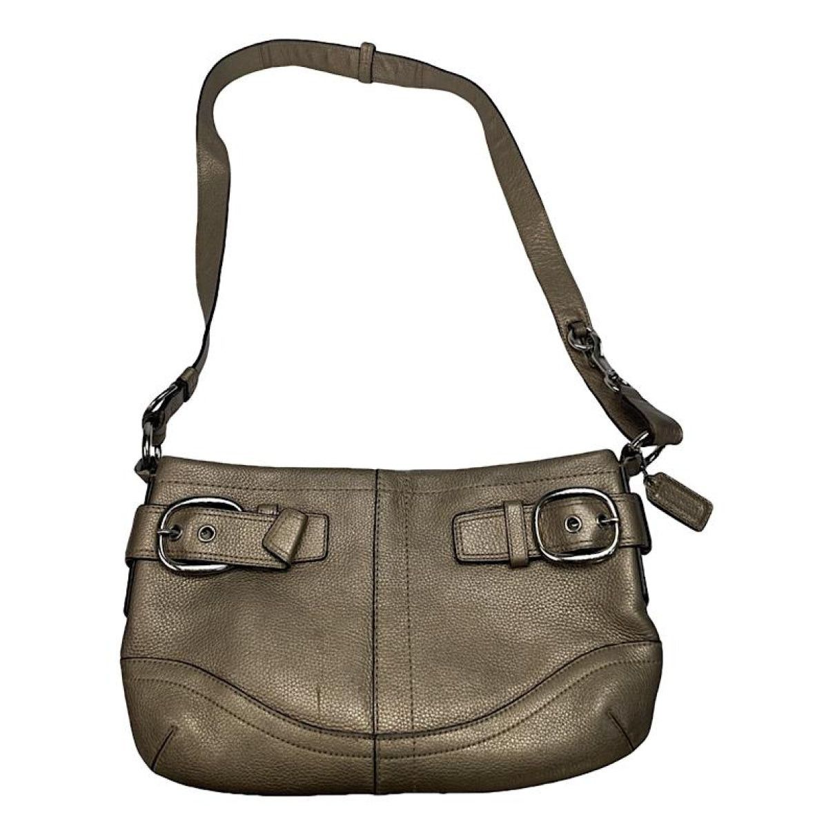 Coach Signature Sufflette Silver Leather Handbag Size ONE SIZE - 1 Thumbnail