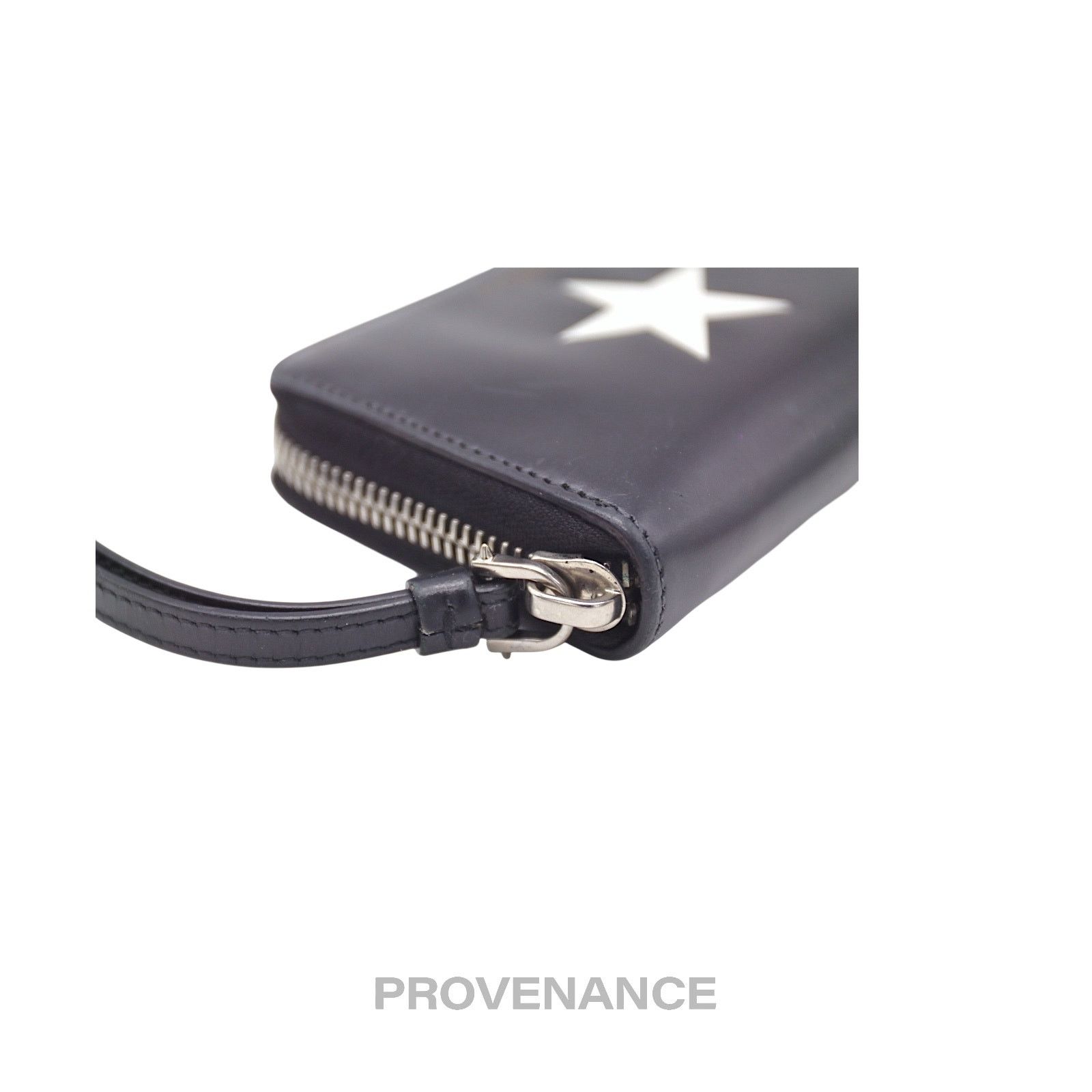 Givenchy 🔴 Givenchy Star Zip Card Wallet - Black Leather Size ONE SIZE - 5 Thumbnail