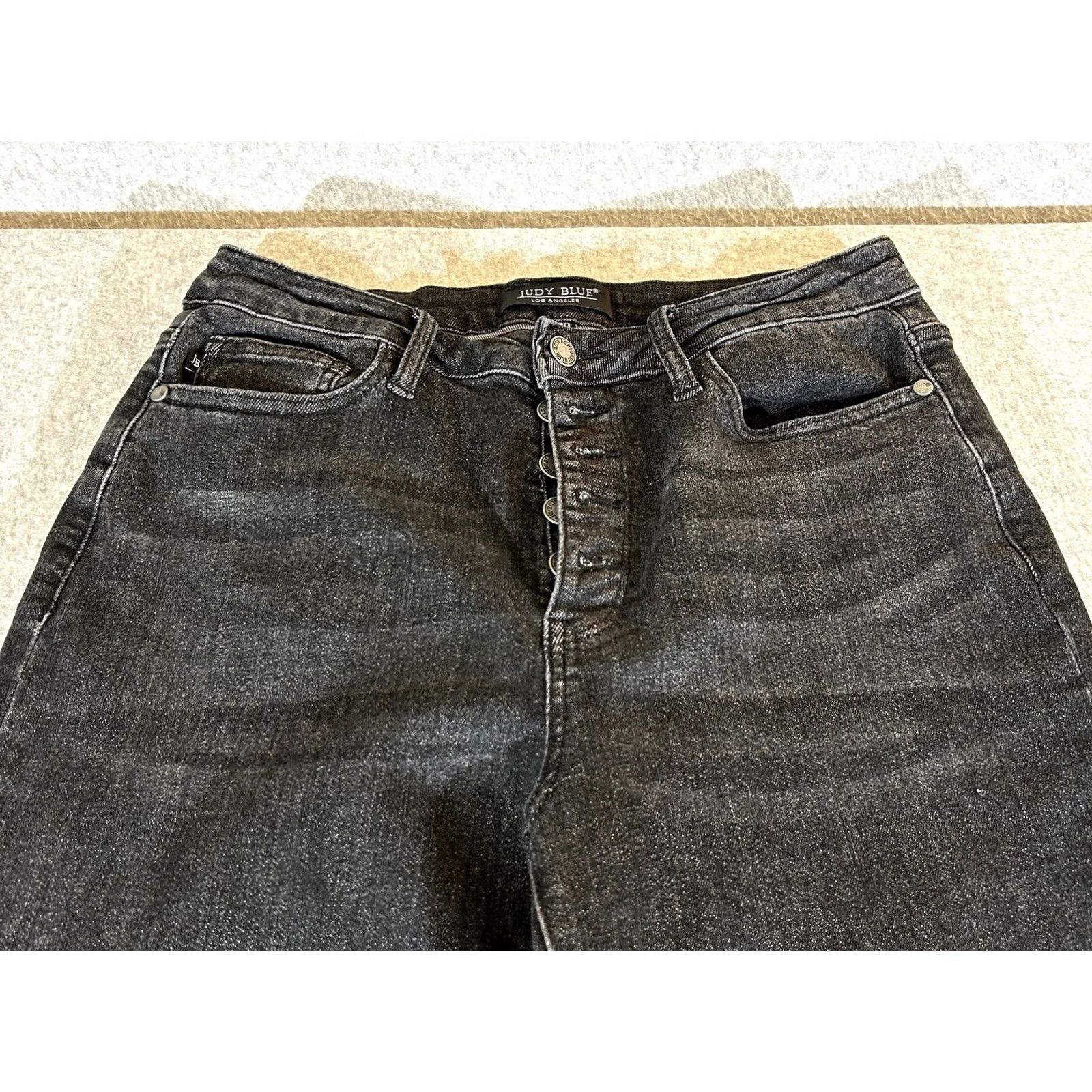 Vintage VINTAGE Judy Blue Jeans Womens 11/30 Wide-Leg High Waist Baggy Stretch Grunge Y2K Junior Size 32" / US 10 / IT 46 - 2 Thumbnail