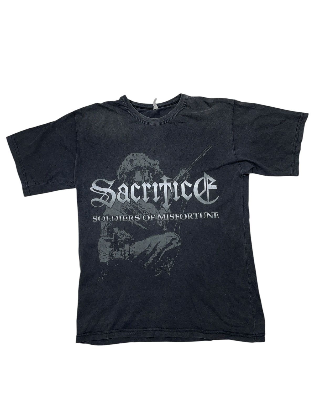 Band Tees × Vintage Vintage 90s Sacrifice Soldiers of Misfortune Faded T-shirt Size US L / EU 52-54 / 3 - 1 Thumbnail