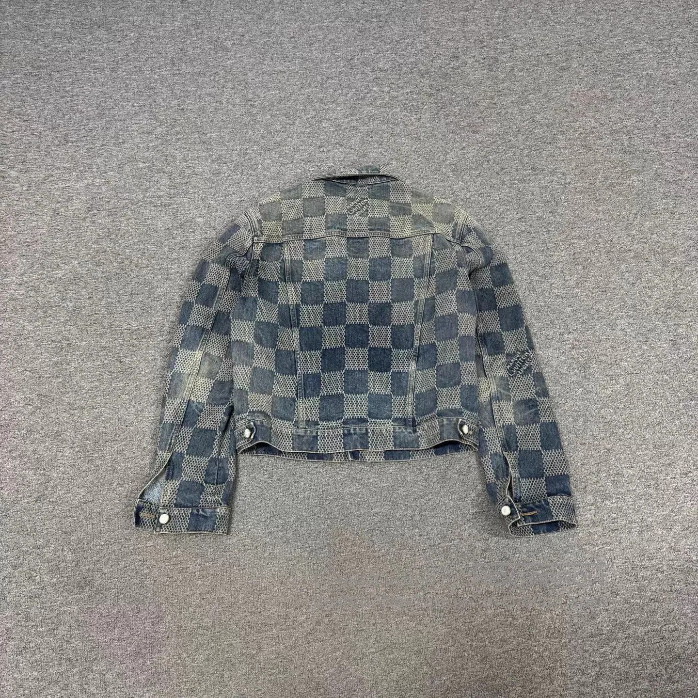 Louis Vuitton Blue Checkered Denim Jacket (Size L). Size US L / EU 52-54 / 3 - 2 Thumbnail