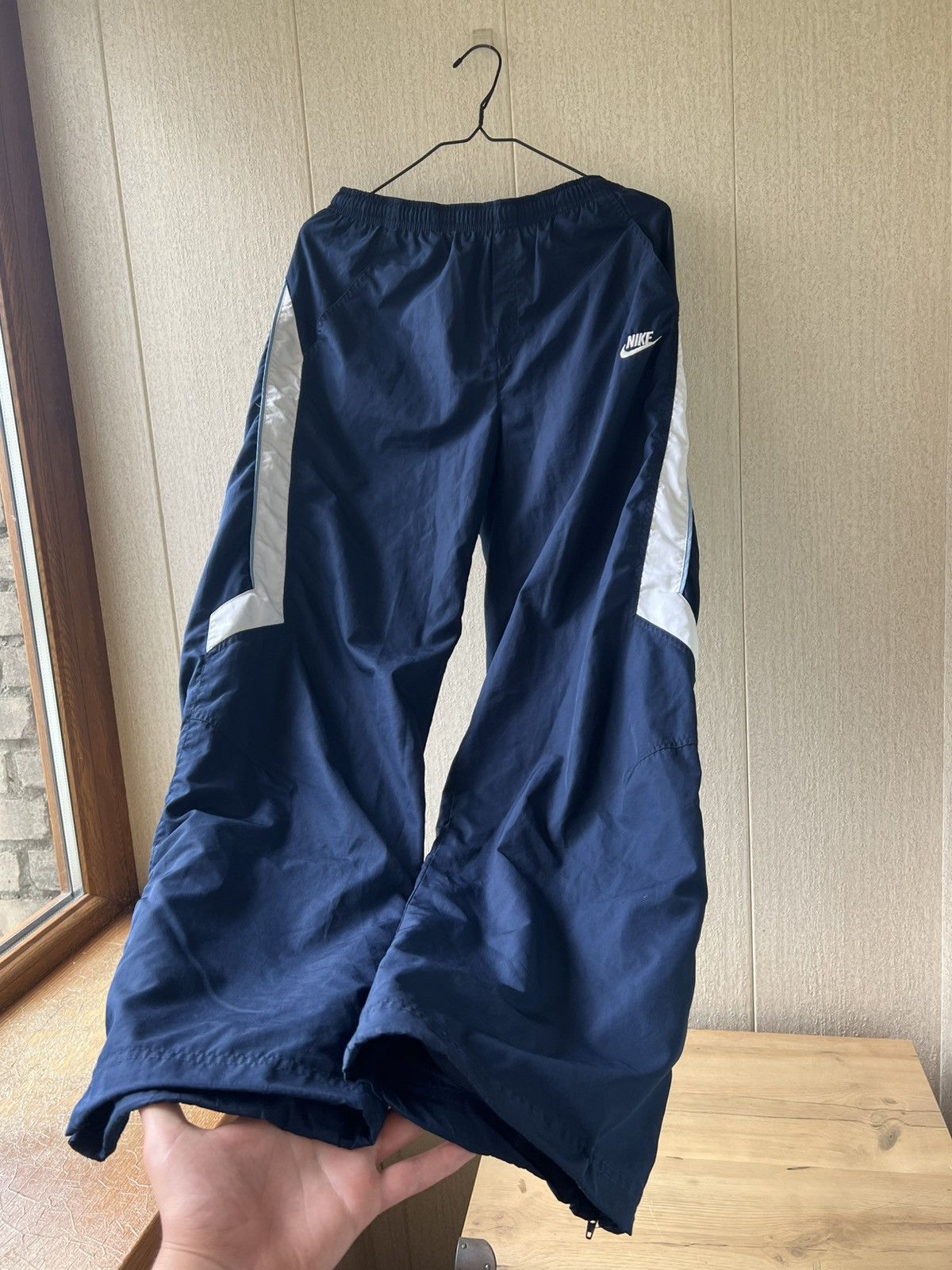 Nike Vintage Nylon Pants Woven Sweatpants Baggy Wide Striped