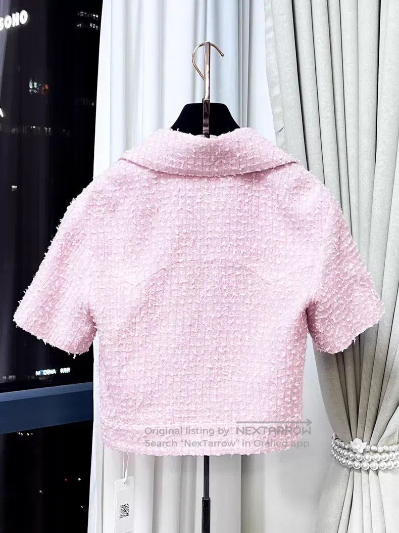 Chanel Chanel White tweed lapel short-sleeved coat Size XXS / US 00 / IT 34 - 3 Thumbnail