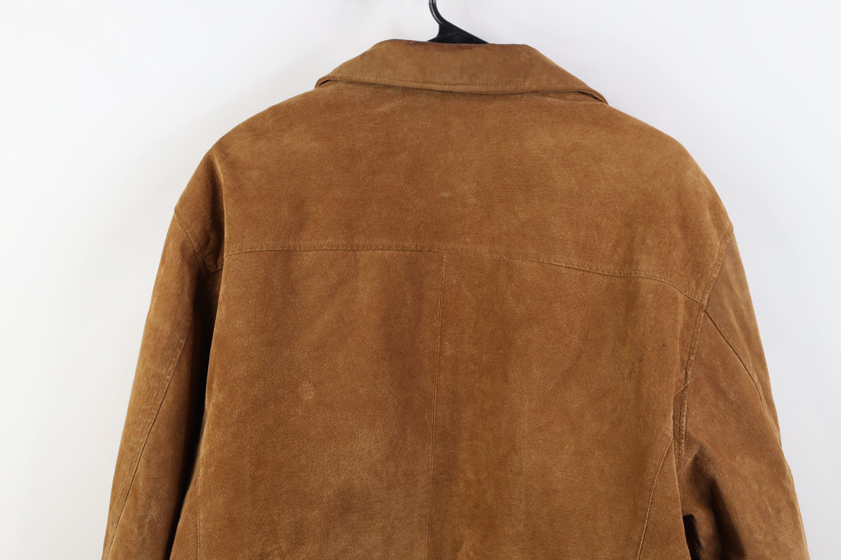 Vintage Vintage 90s Streetwear Lined Suede Leather Full Zip Jacket Size US L / EU 52-54 / 3 - 16 Thumbnail