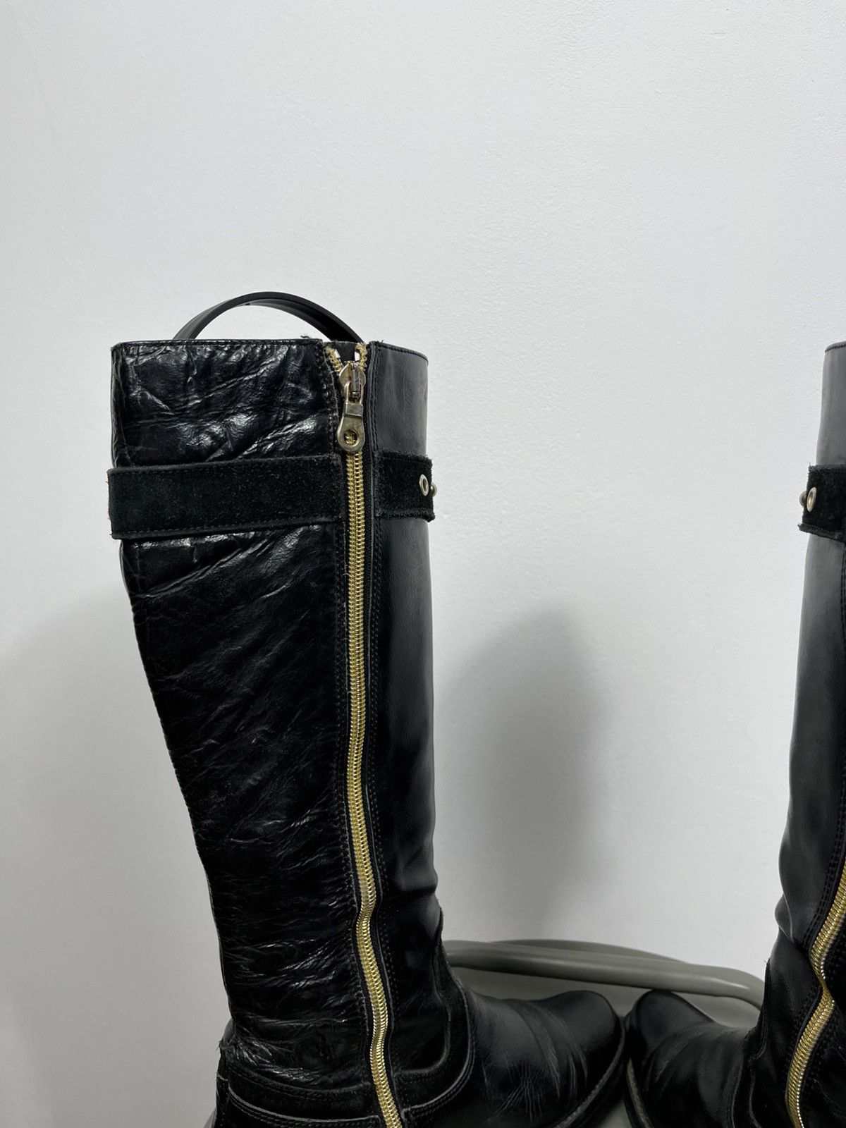 Clarks Clarks Black Leather Knee High Boots Buckle Zip Size US 5 / IT 35 - 11 Thumbnail