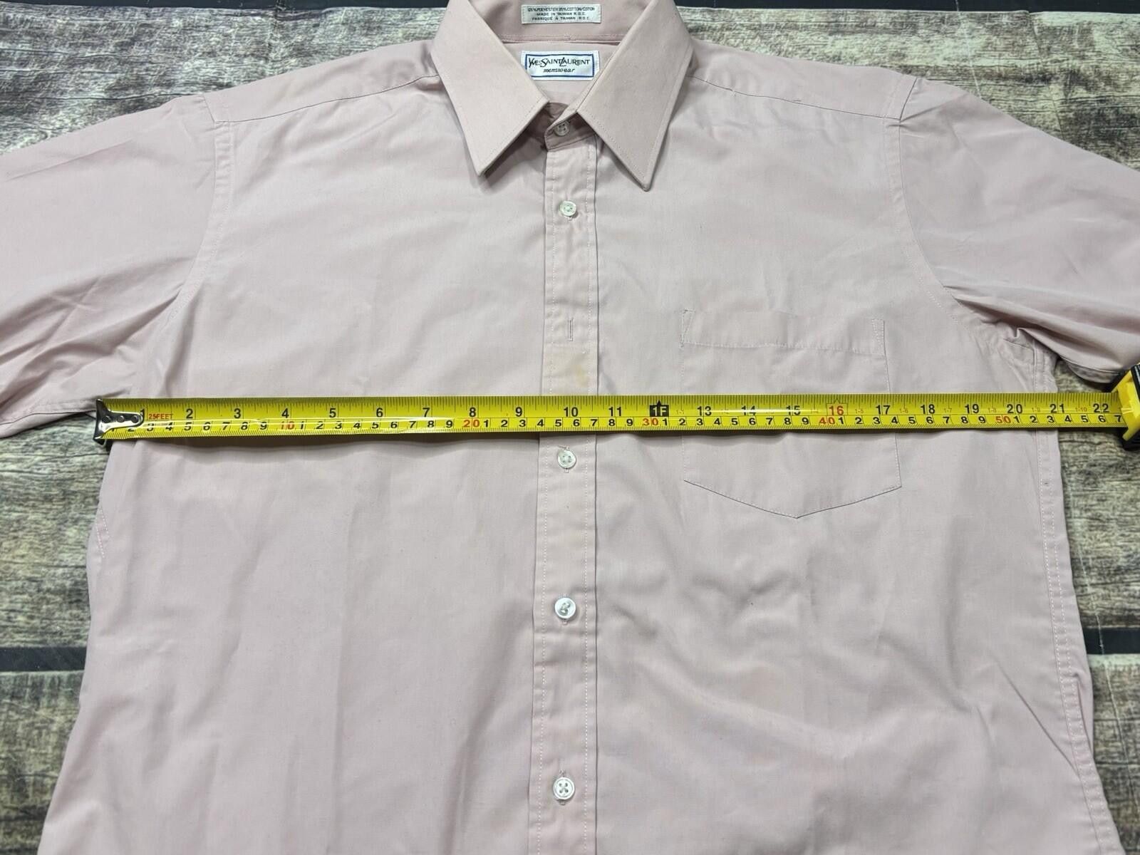 Saint Laurent Paris VTG Yves Saint Laurent Shirt Mens 15.5 34/35 Button Down Size 38R - 11 Thumbnail