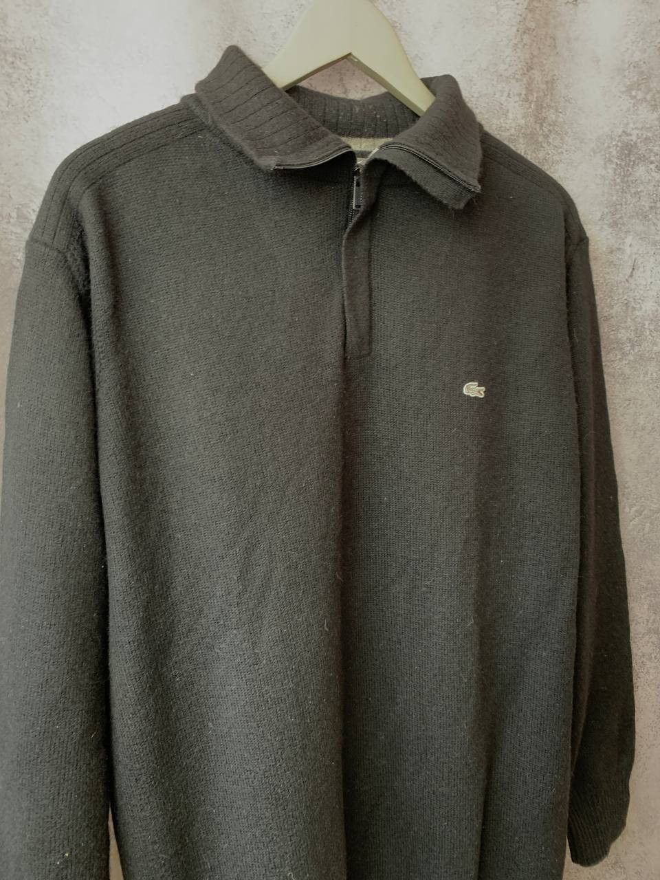Lacoste × Vintage Lacoste Silver Label 1/4 Zip Wool Sweater Devanlay Vintage Size US XXL / EU 58 / 5 - 3 Thumbnail