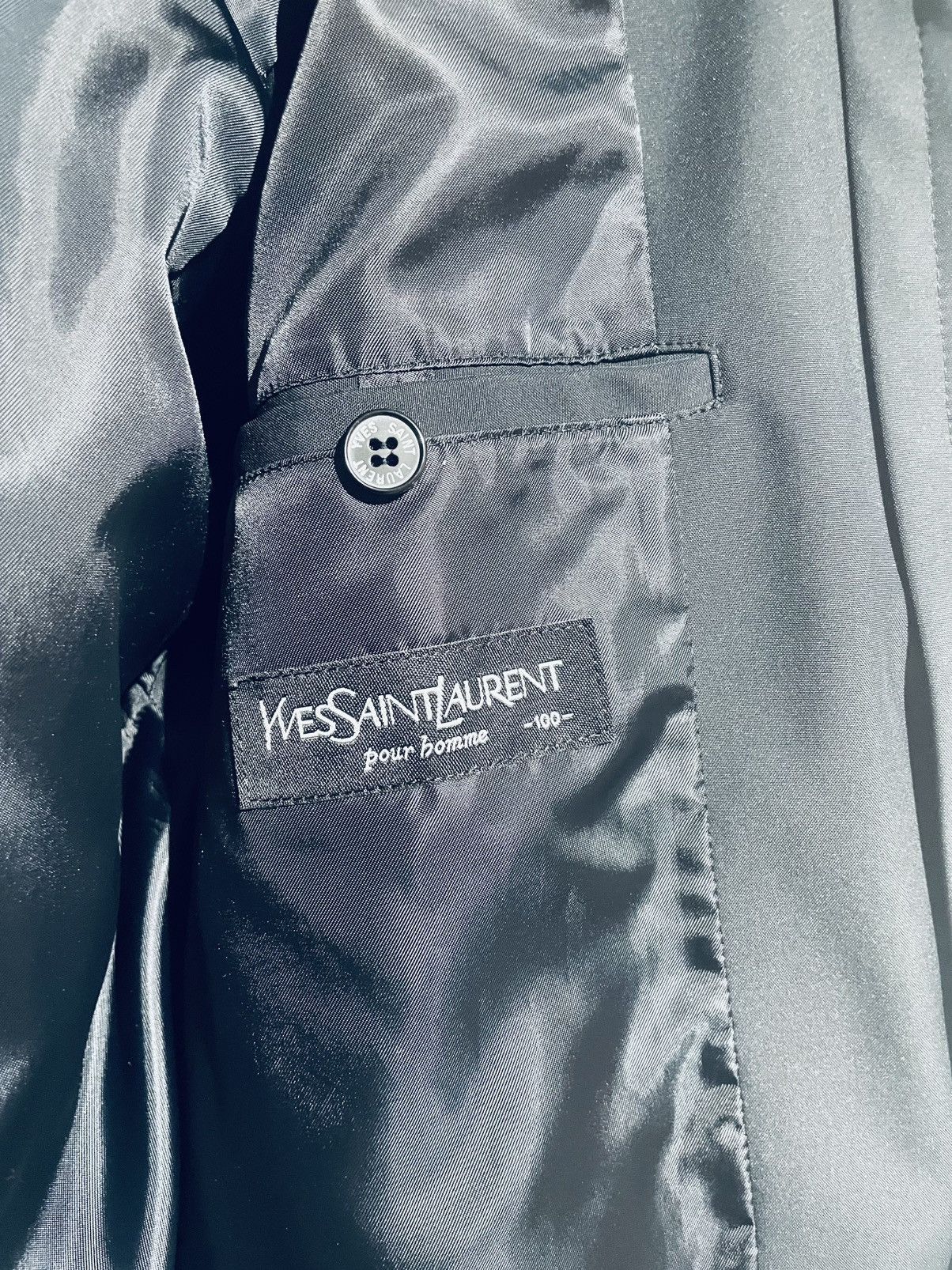 Yves Saint Laurent Men’s Noir Polyester Double Zip/Button Up Jacket Size US L / EU 52-54 / 3 - 2 Thumbnail