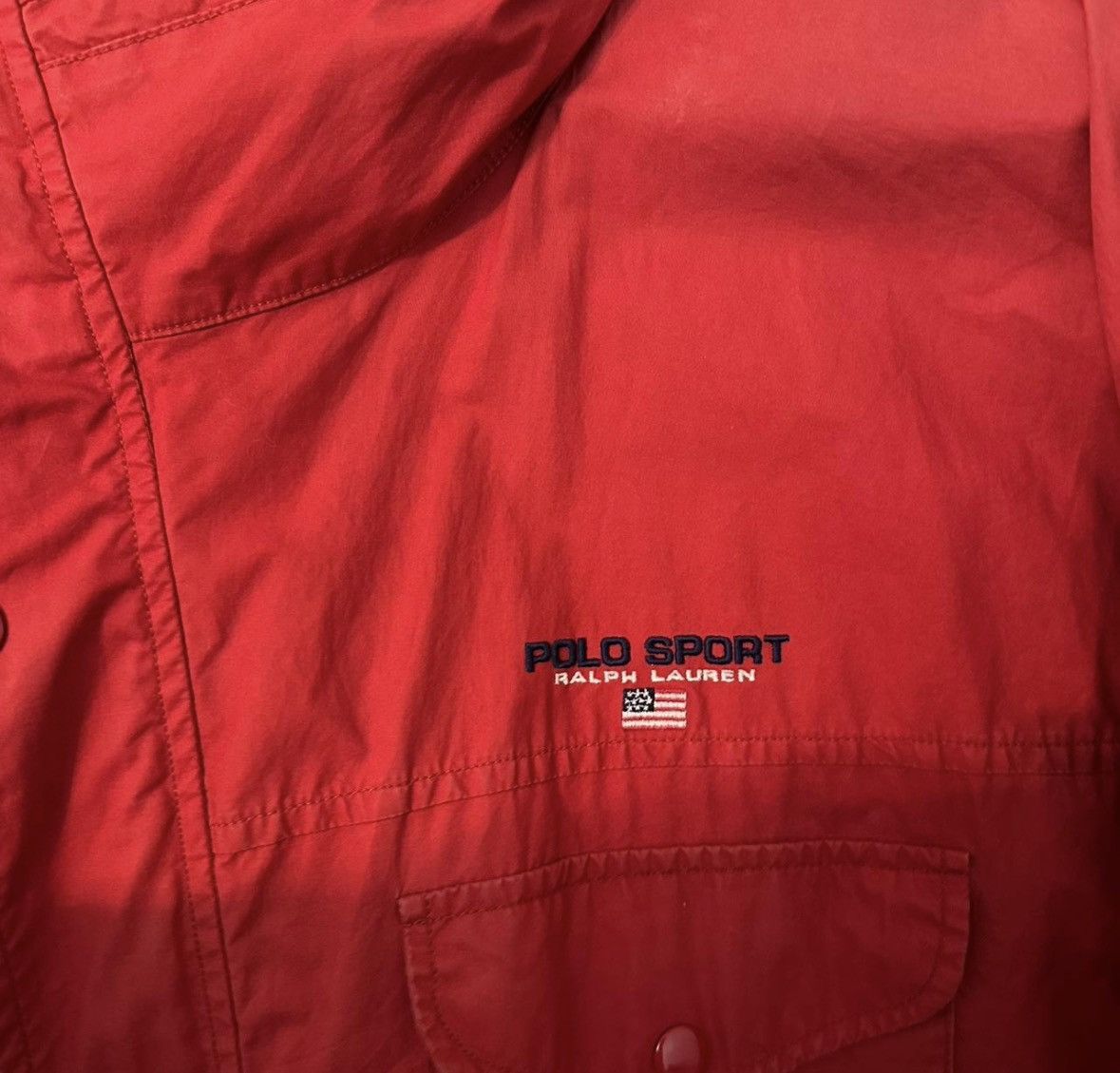 Polo Ralph Lauren Vintage Polo Sport Red Fishing Windbreaker hooded jacket Size US L / EU 52-54 / 3 - 2 Thumbnail