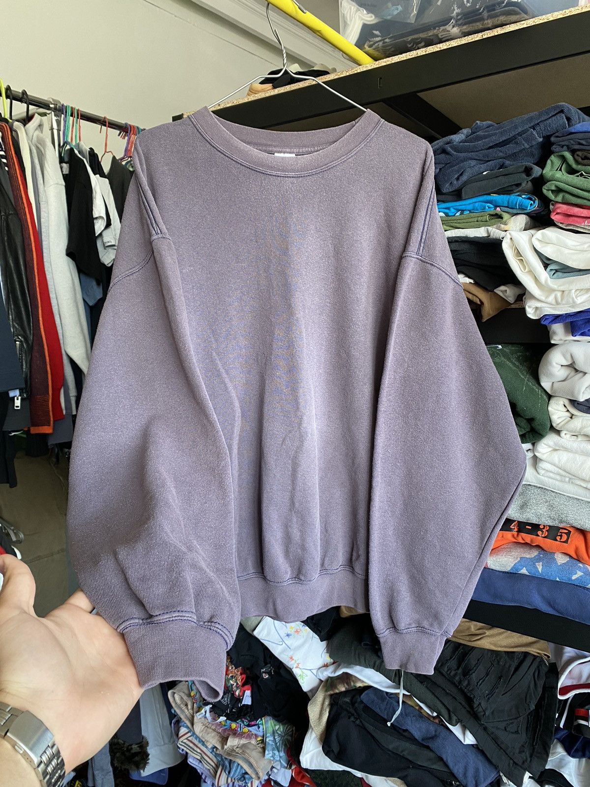 If Six Was Nine × Japanese Brand 00s Basic Oversized Wash Faded Sweatshirt Yeezy Style Gap Size US L / EU 52-54 / 3 - 1 Thumbnail